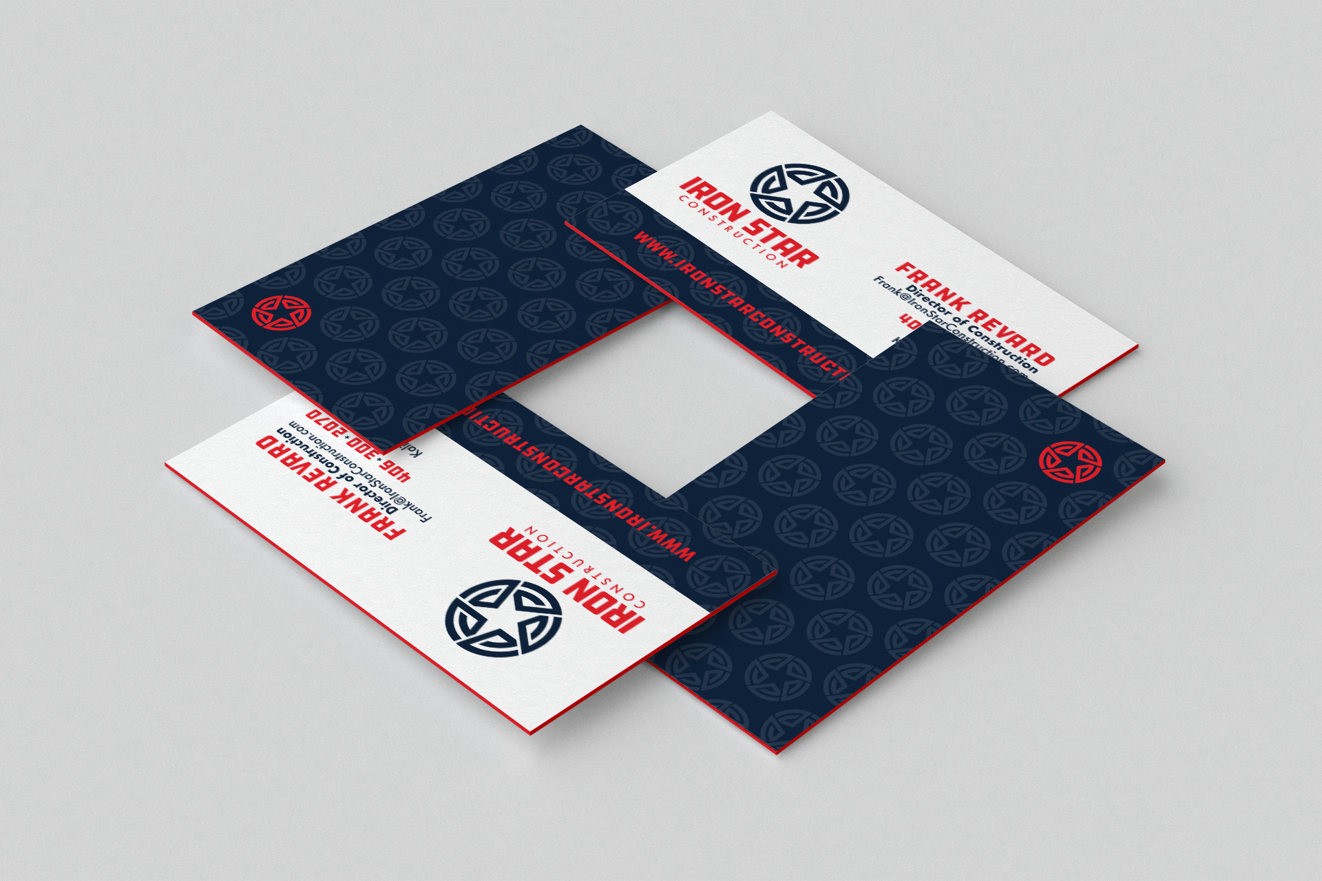 Iron Star Construction Business Card Design