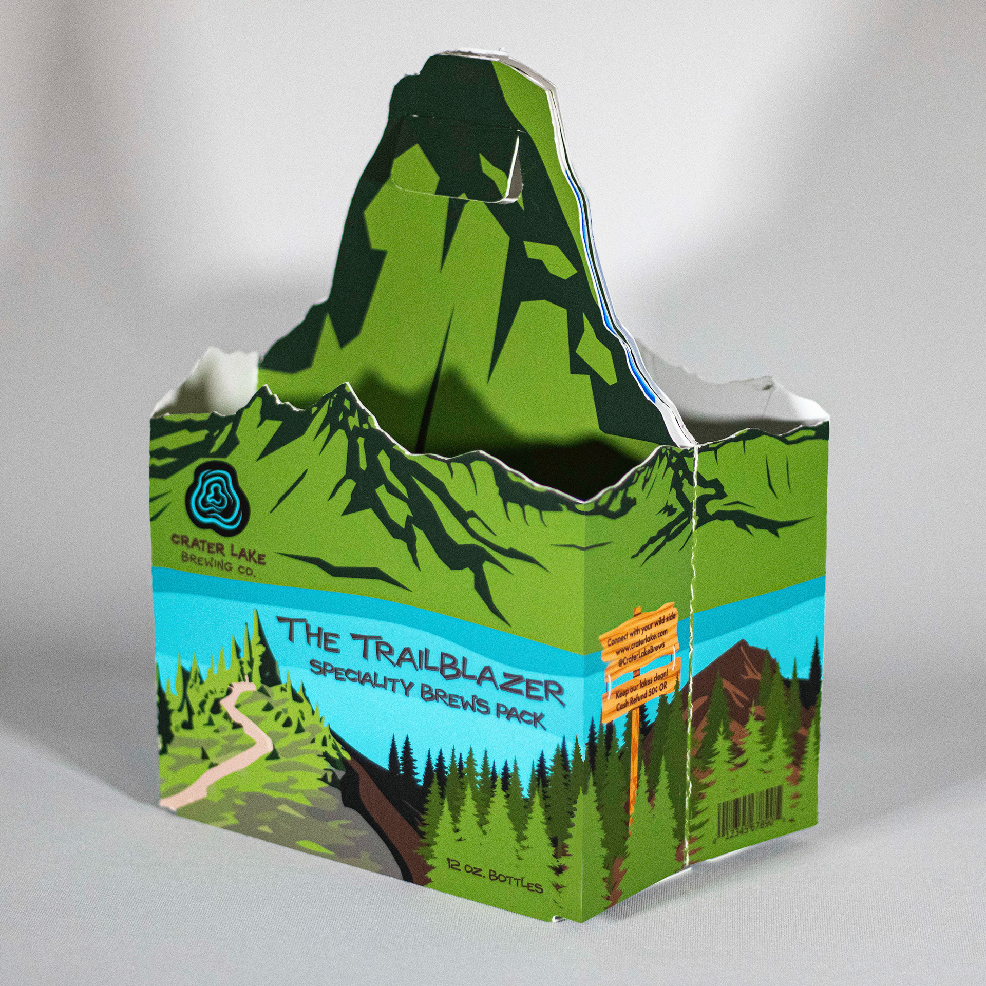 Three quarters front POV of carton carrying case