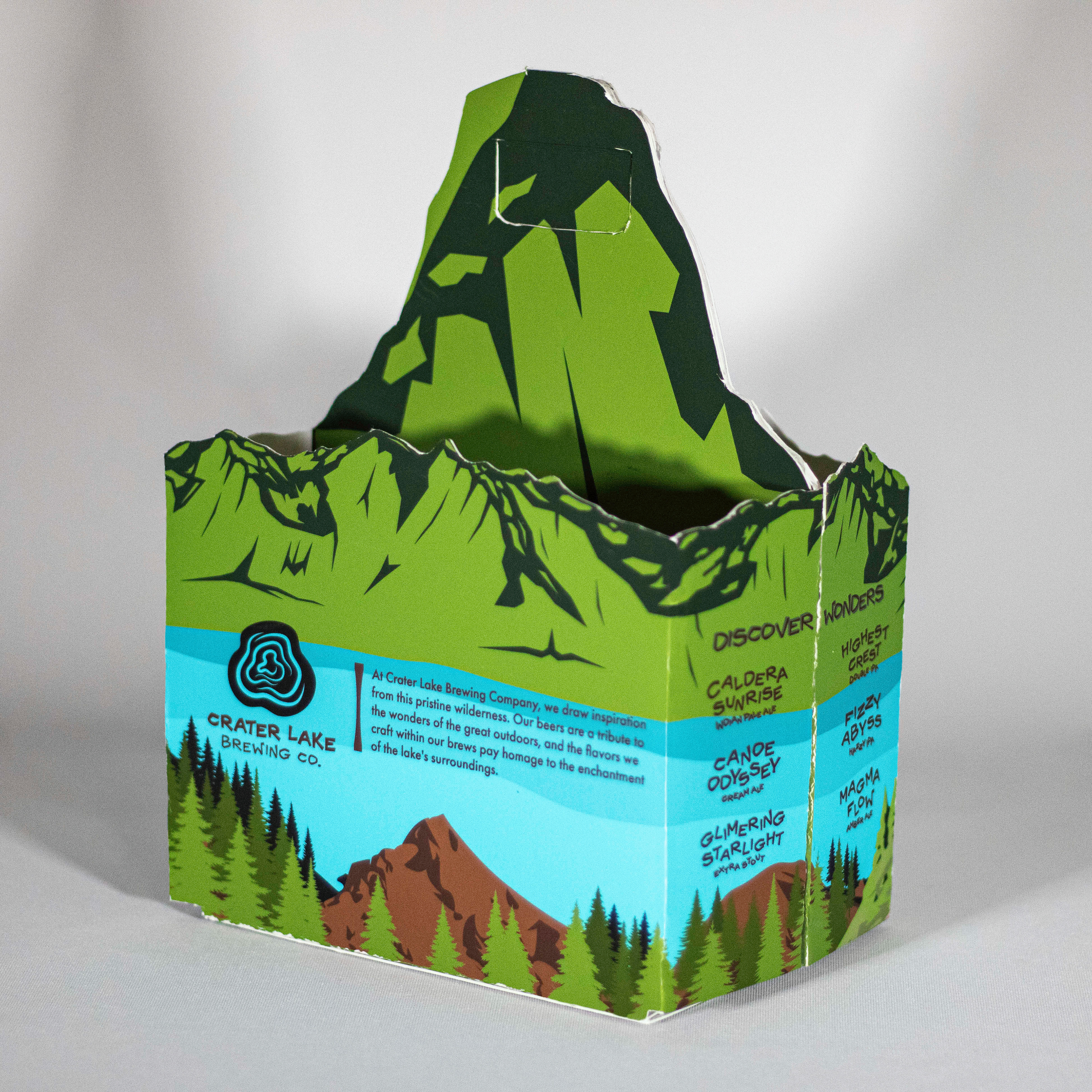 Three quarters back POV of carton carrying case