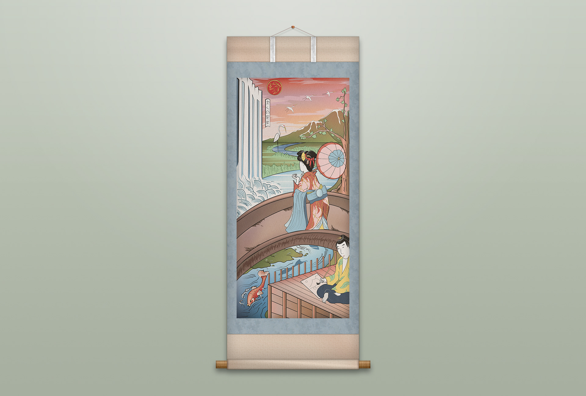 Kakejiku (Japanese Hanging Scroll) Mockup
