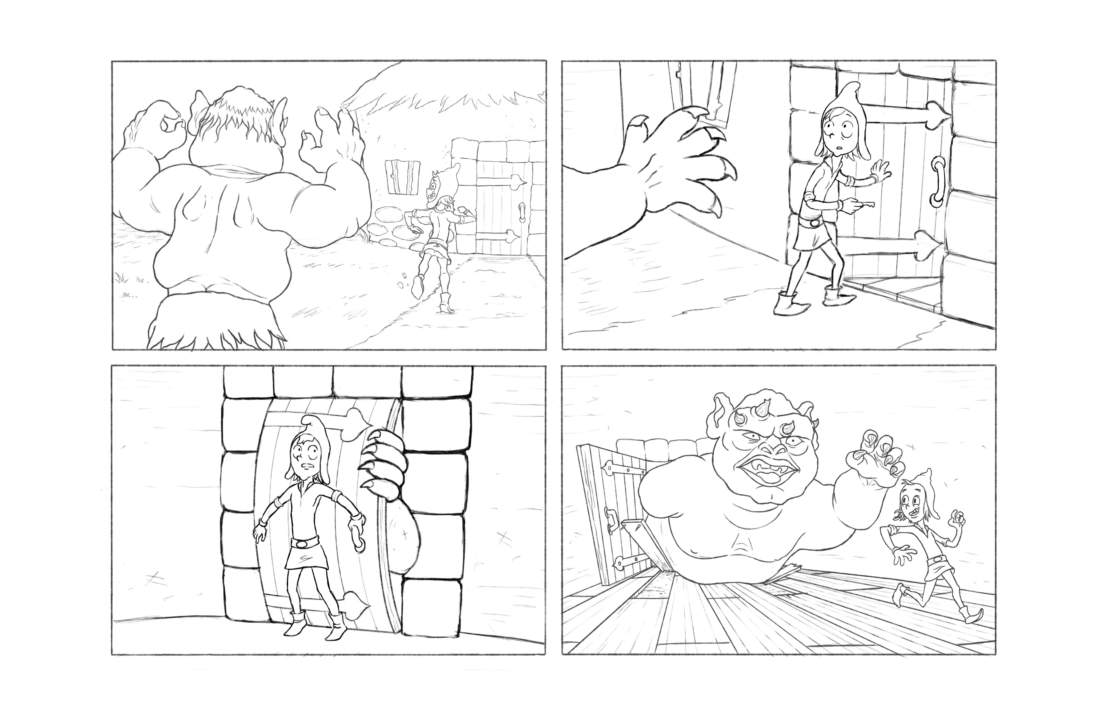 Ogre Chase Scene: Comic Strip