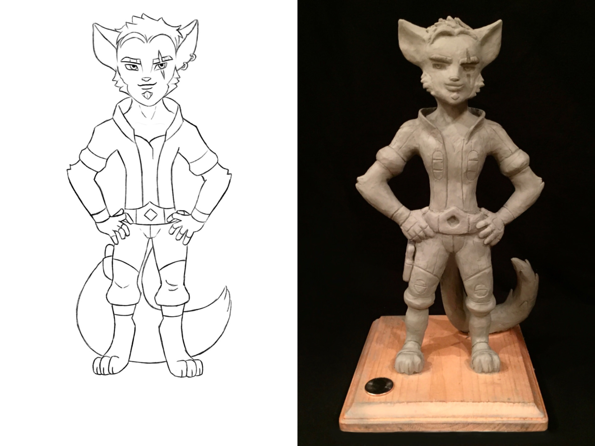 Humanoid Canine Concept and Maquette