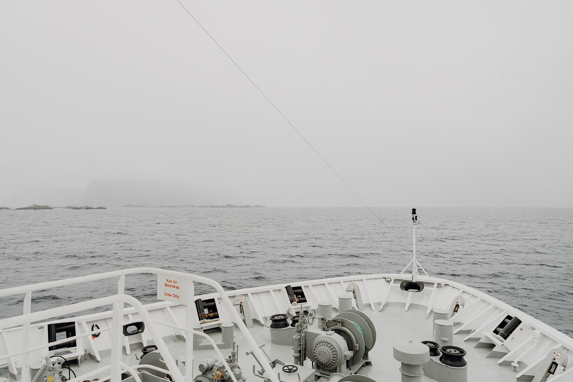 Aboard the Hurtigruten ship from Bodø to Svolvær