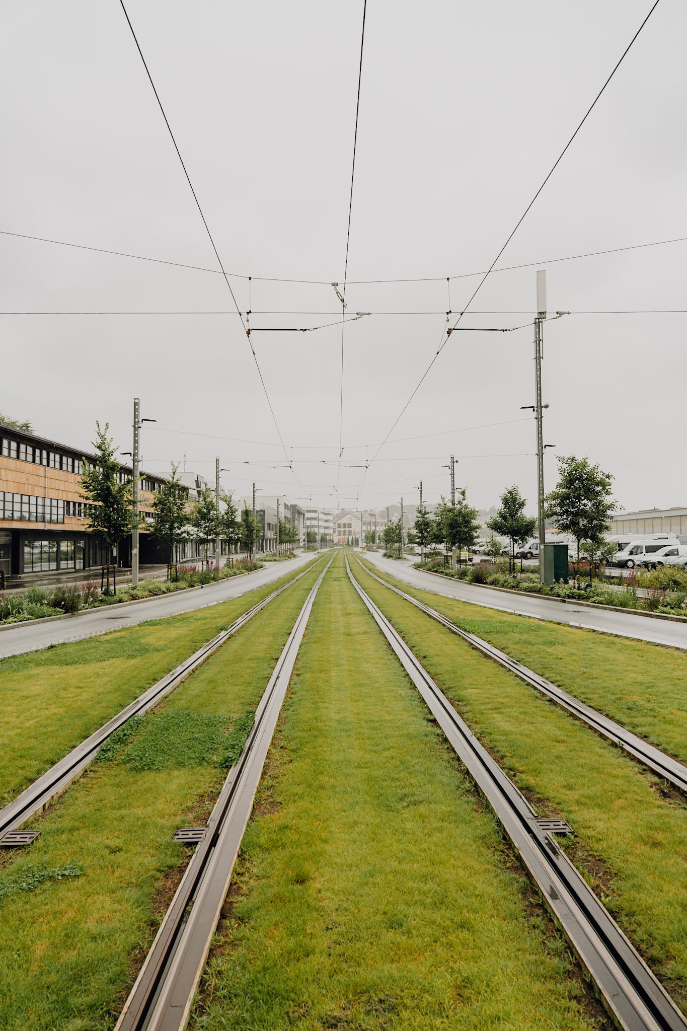 Bergen tramway rails.