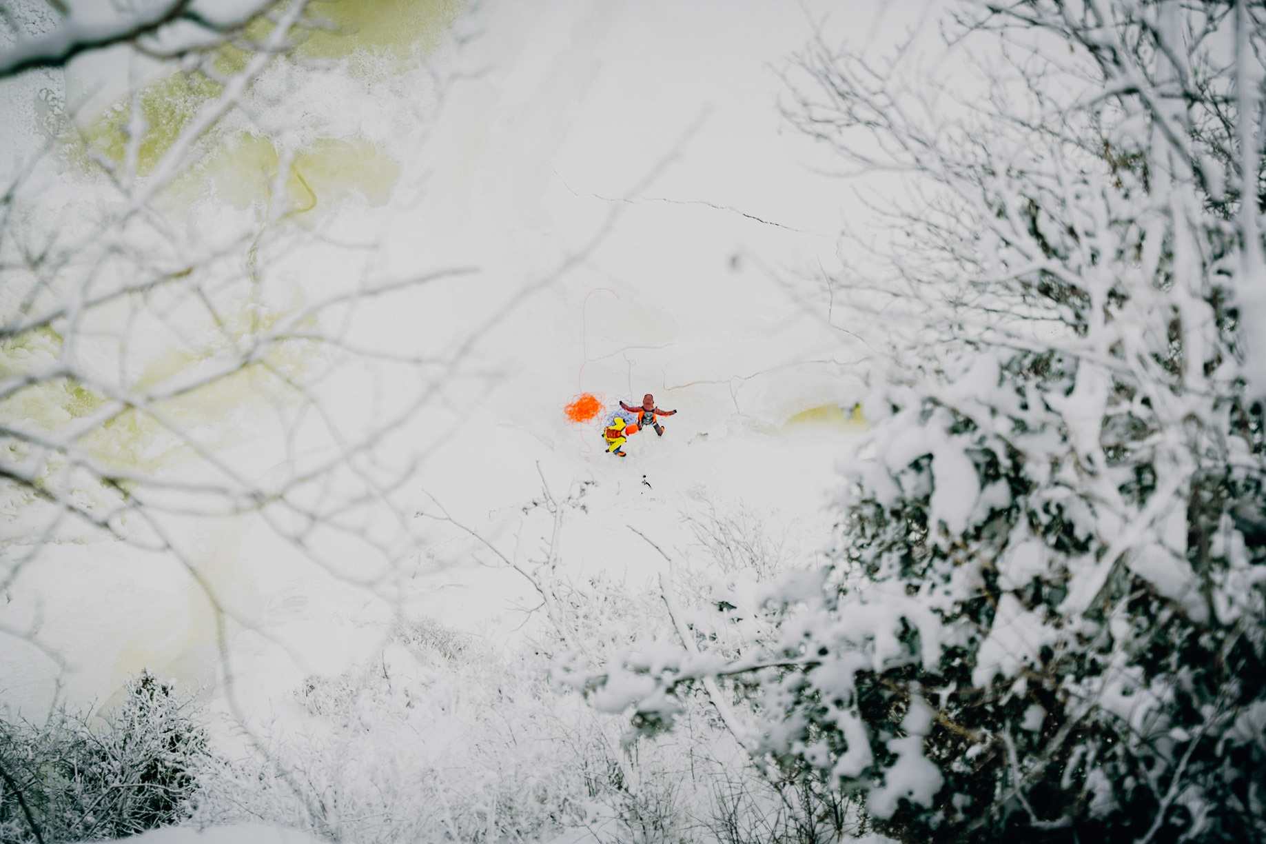 Ice climbers at the Montmorency falls.
