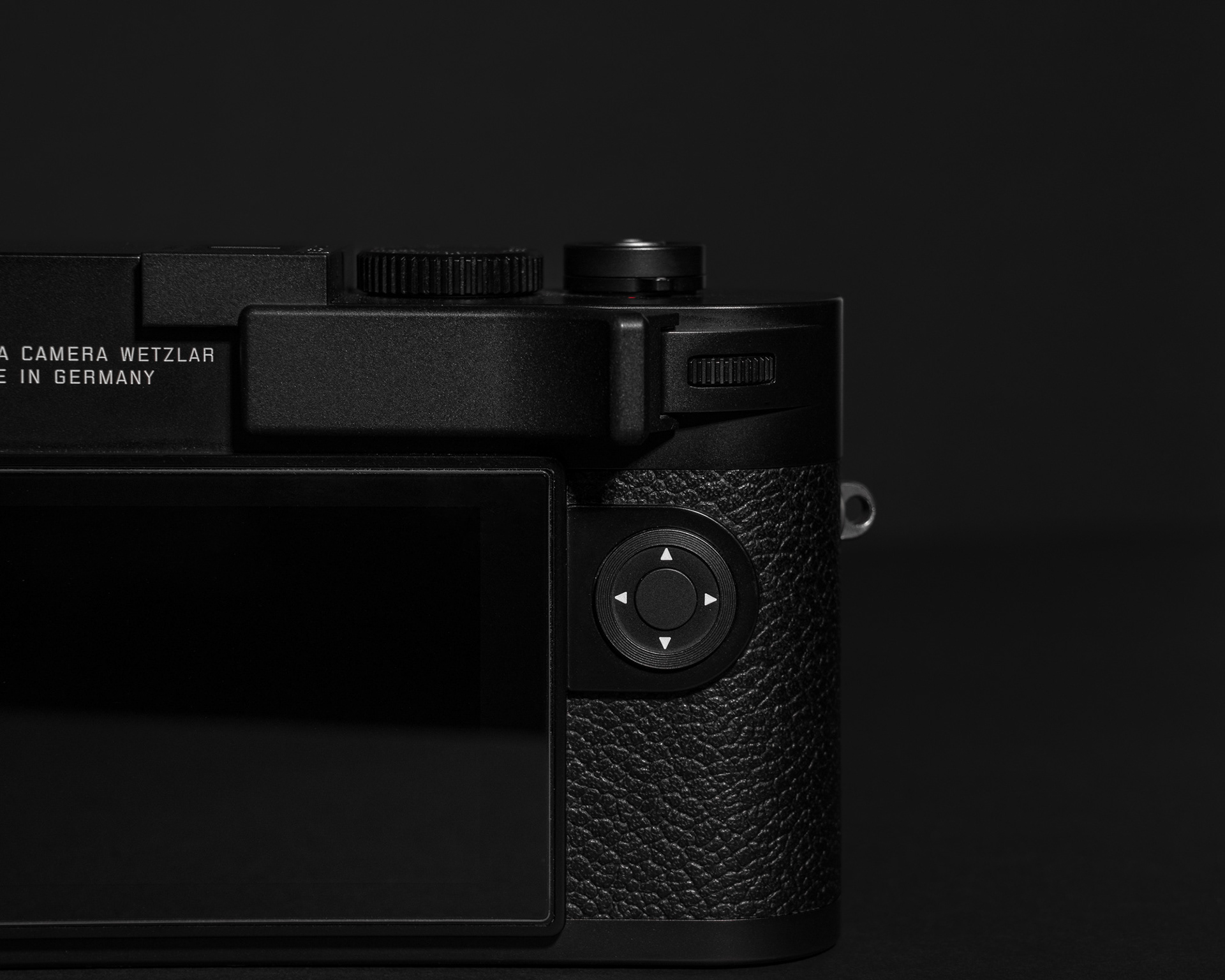 Detailaufnahme einer Leica M Kamera Rückansicht  in der Produktfotografie in Nürnberg