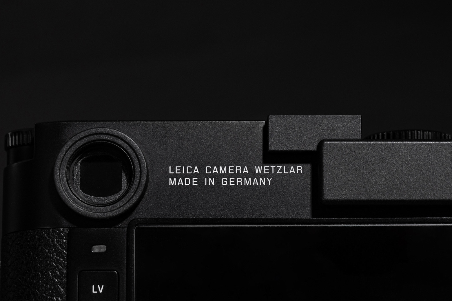 Detailaufnahme einer Leica M Kamera Rückansicht Sucher in der Produktfotografie in Nürnberg