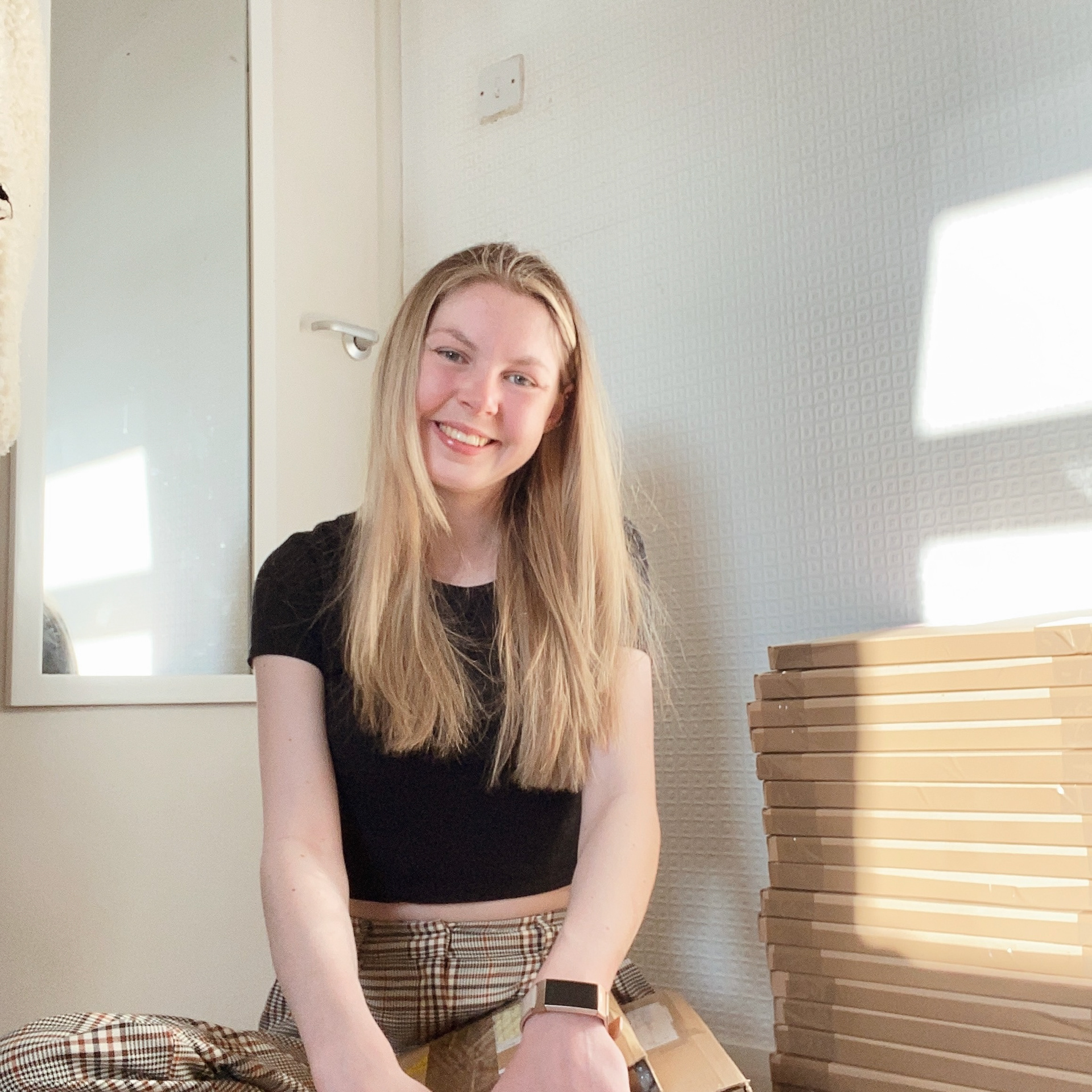 A photo of me about to ship all the physical copies of the HerStory Magazine to their new homes - April 2021