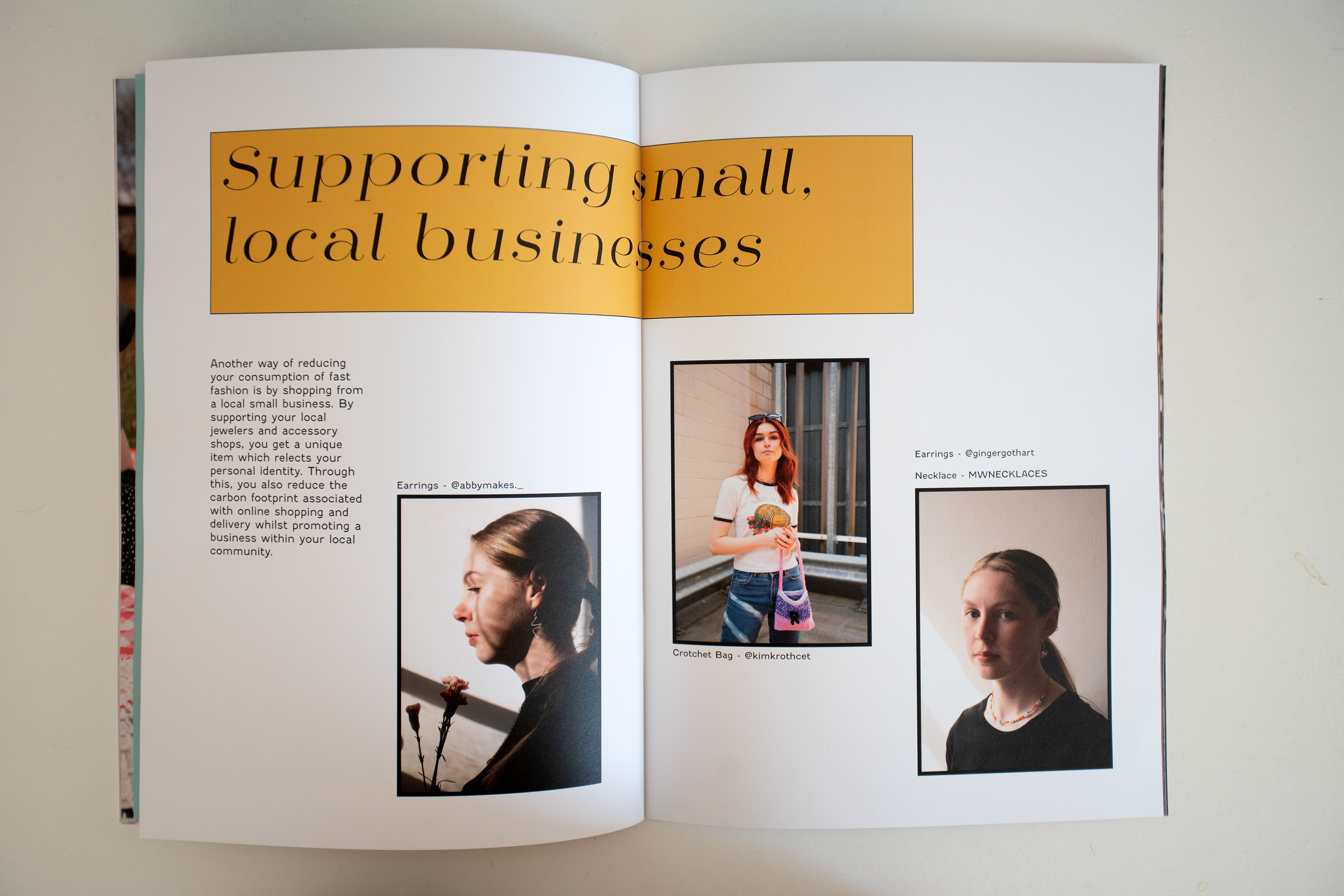 A double spread from the Reduce section of the physical copy of Capsule magazine