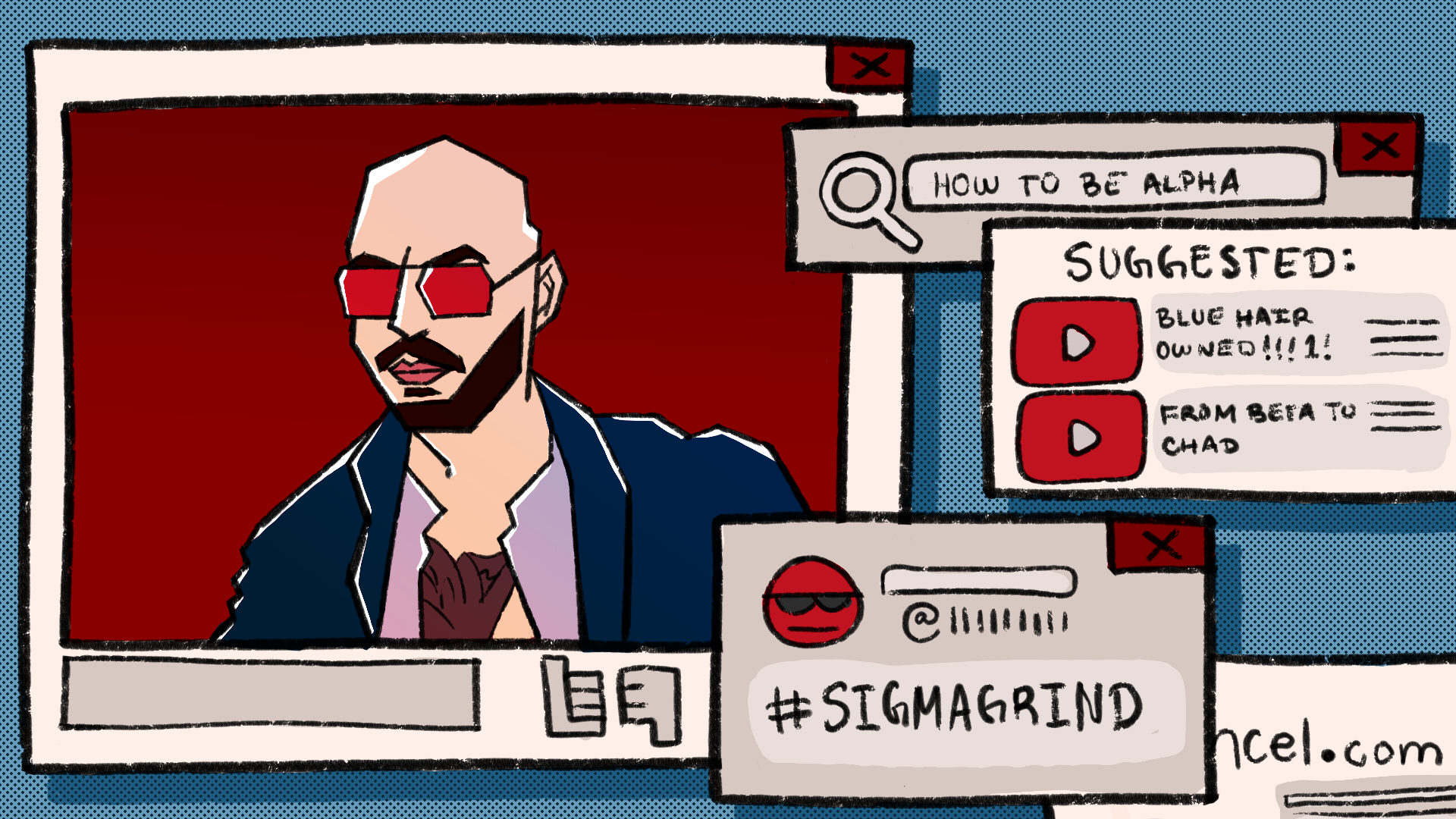 Editorial illustration: Andrew Tate article