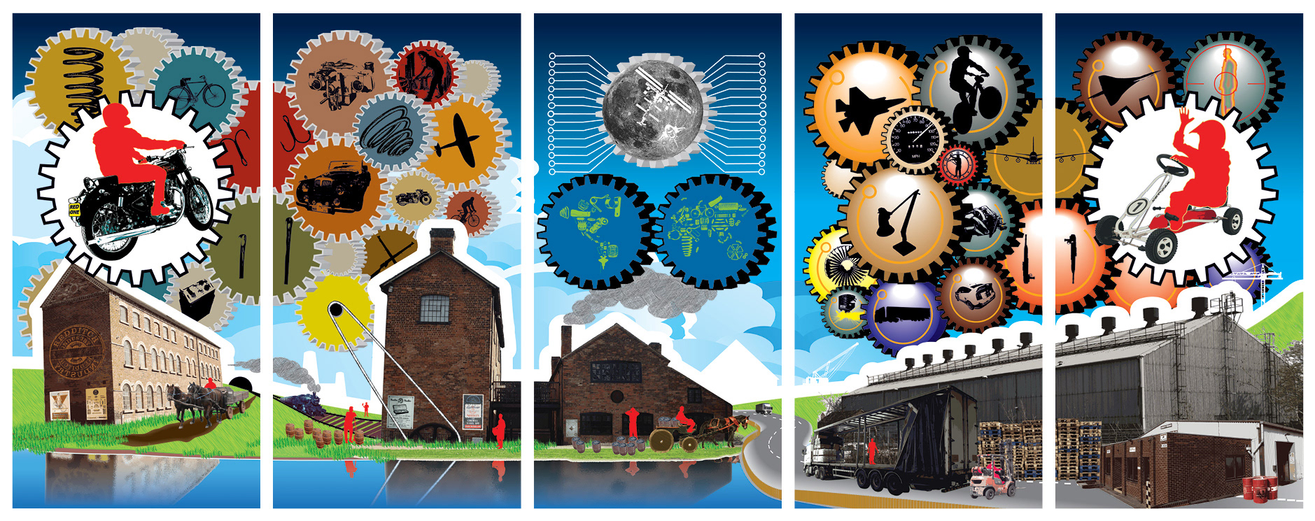 Redditch Industry bus mural ©Redditch Borough Council