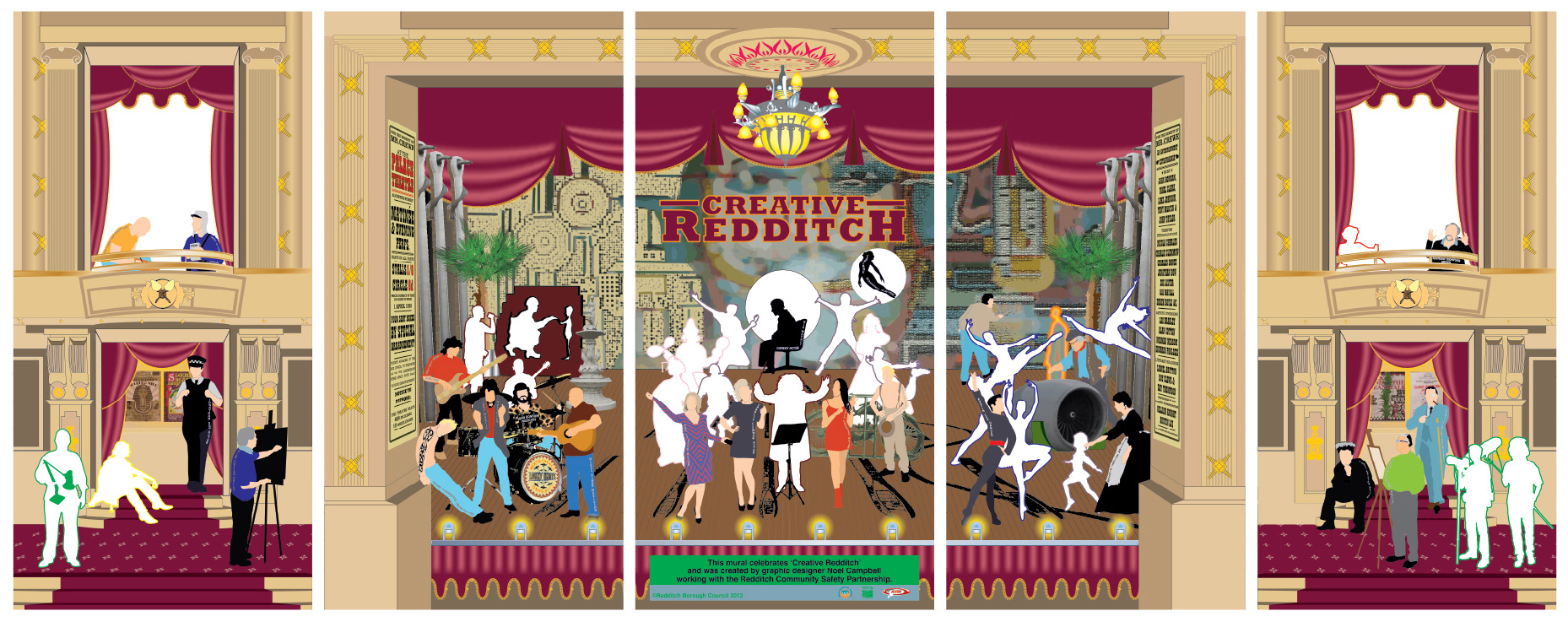 Creative Redditch bus mural ©Redditch Borough Council