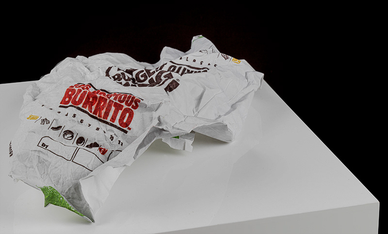 Daniel Brevick, Burger King Egg Normous Wrapper, 2021. Verisimilitude Photograph.