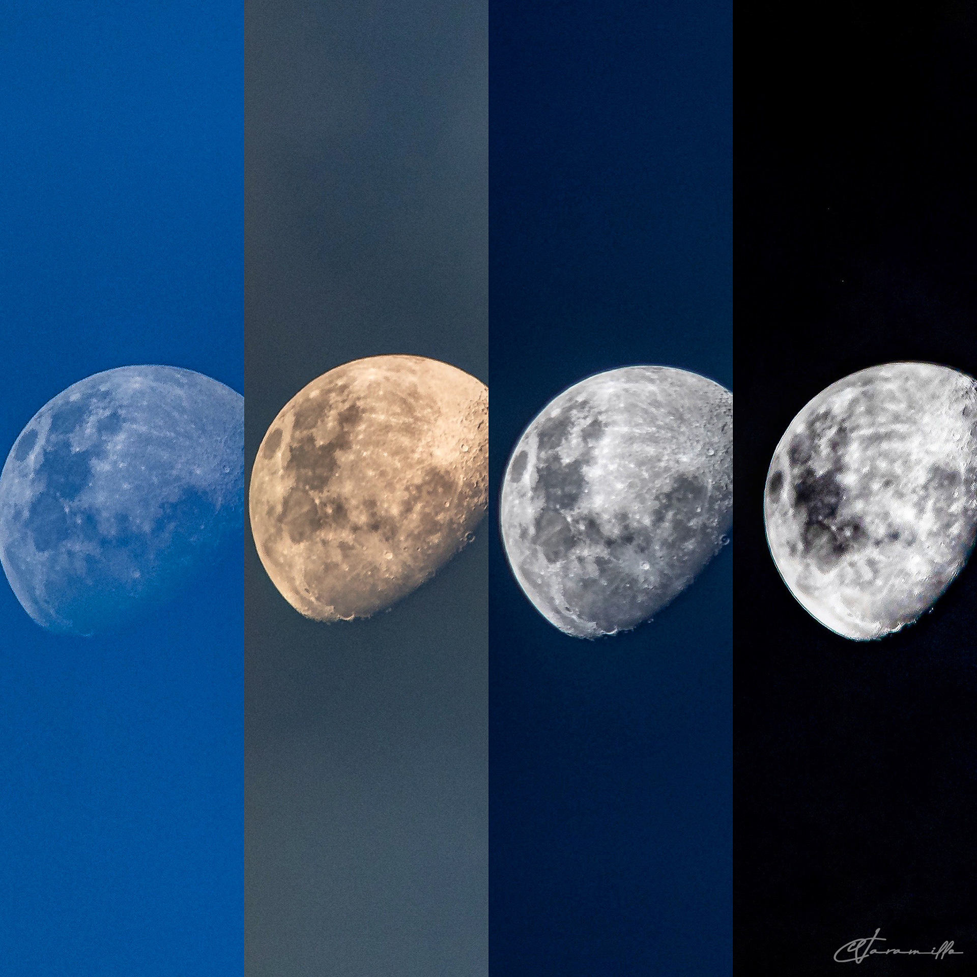 La Luna en intervalos de 30 minutos