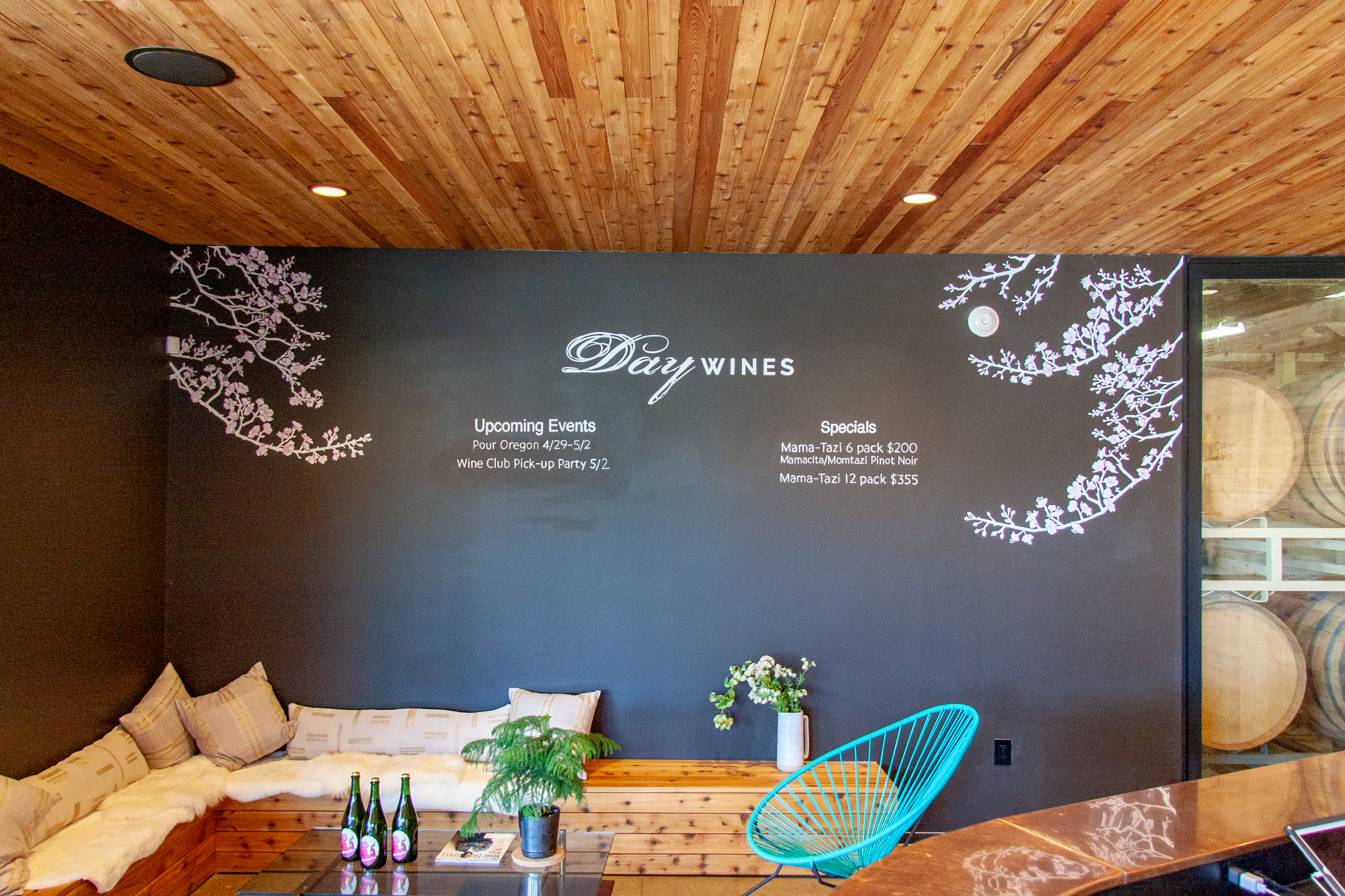 Day Wines Chalk Work & Painted Logo