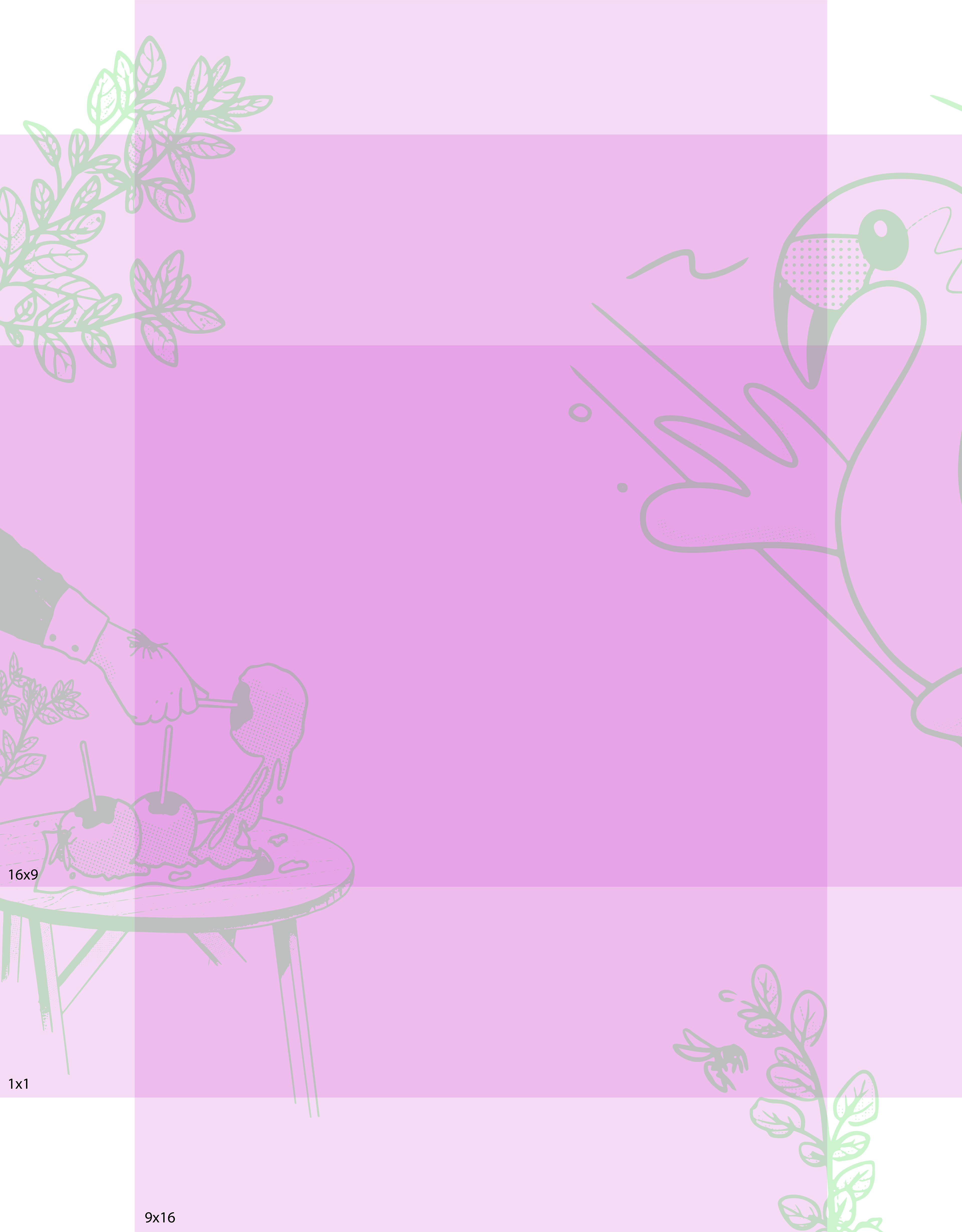 Screen size template for responsive background designs