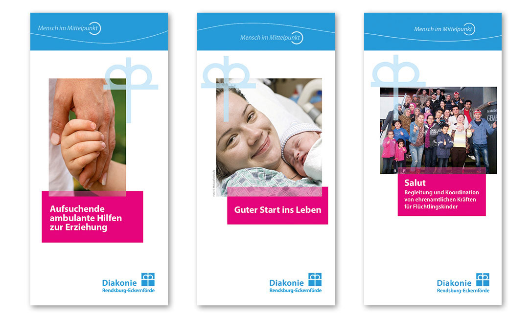 Diakonie Rendsburg-Eckernförde, Titel von drei Flyern