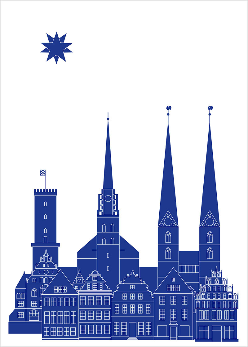 Adventskalender, Illustration, Stadtansicht Bielefeld