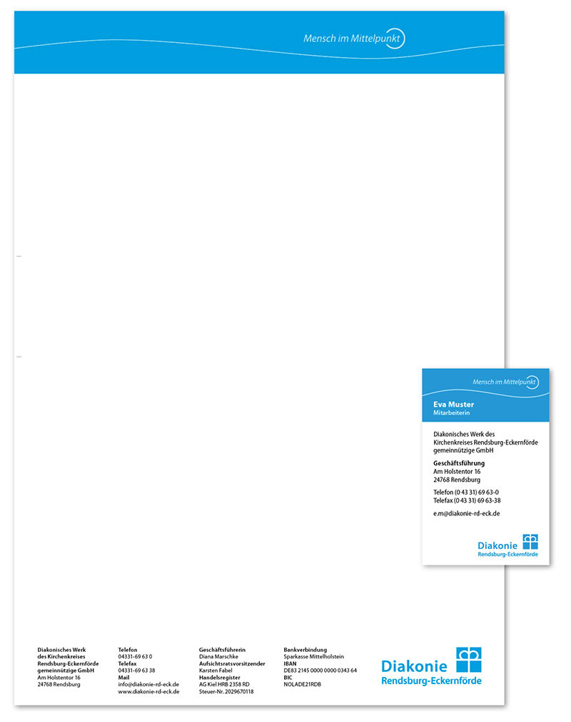 Diakonie Briefbogen und Visitenkarte