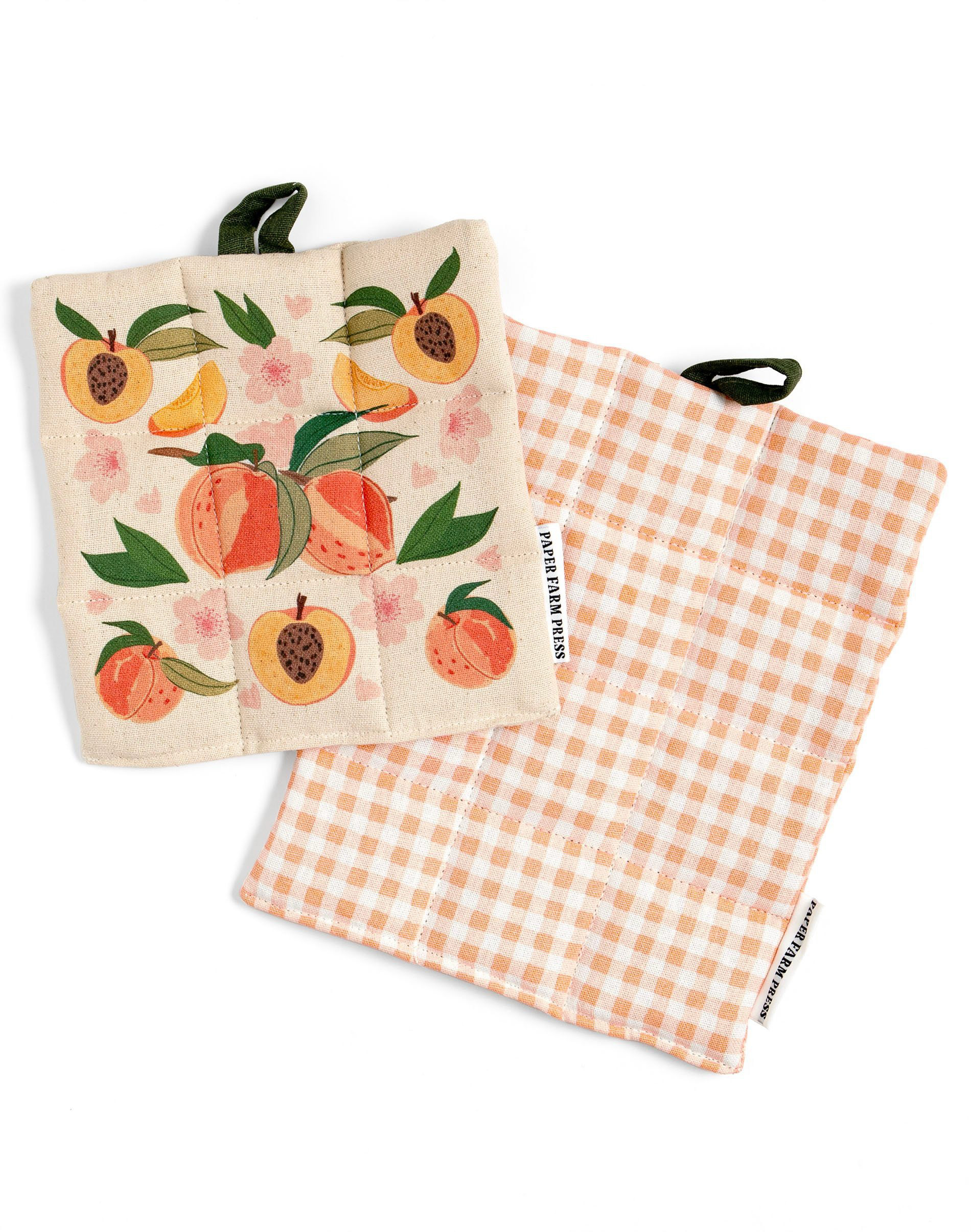 PEACH BLOSSOM POT HOLDER SET