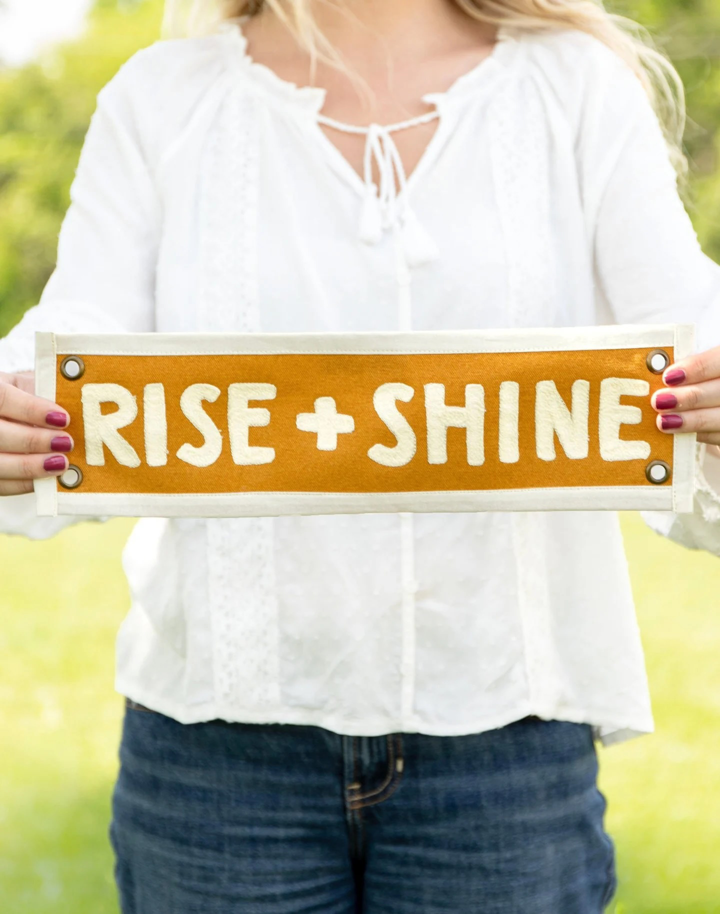 RISE + SHINE CANVAS BANNER