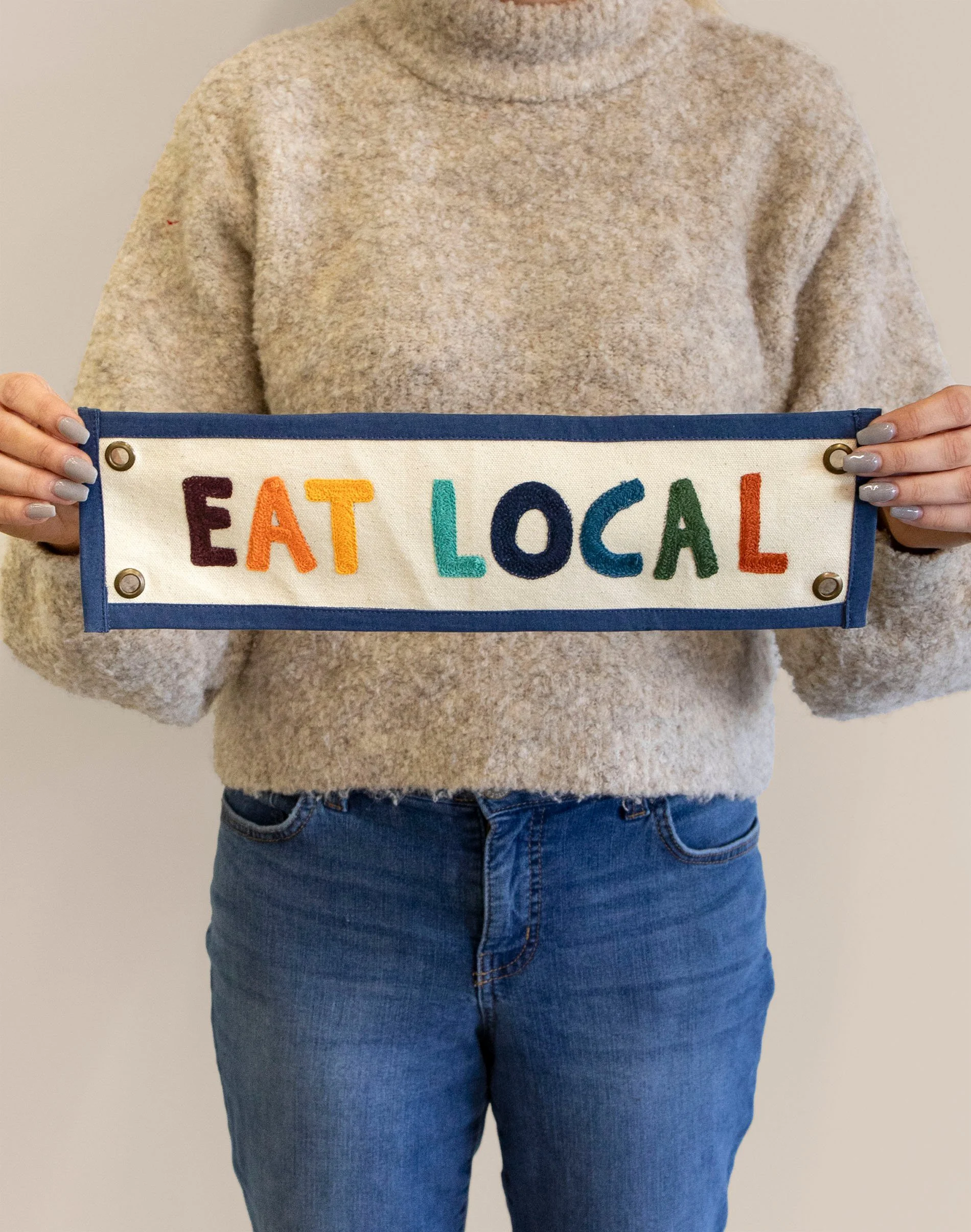 EAT LOCAL CANVAS BANNER