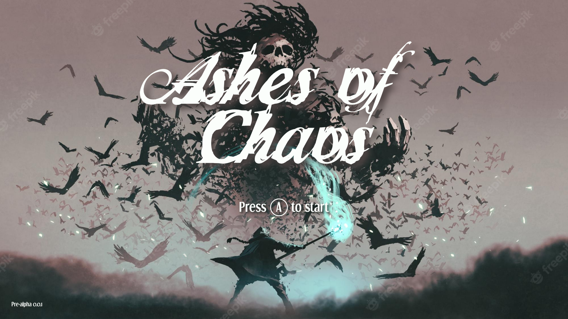 The starting screen for the game.