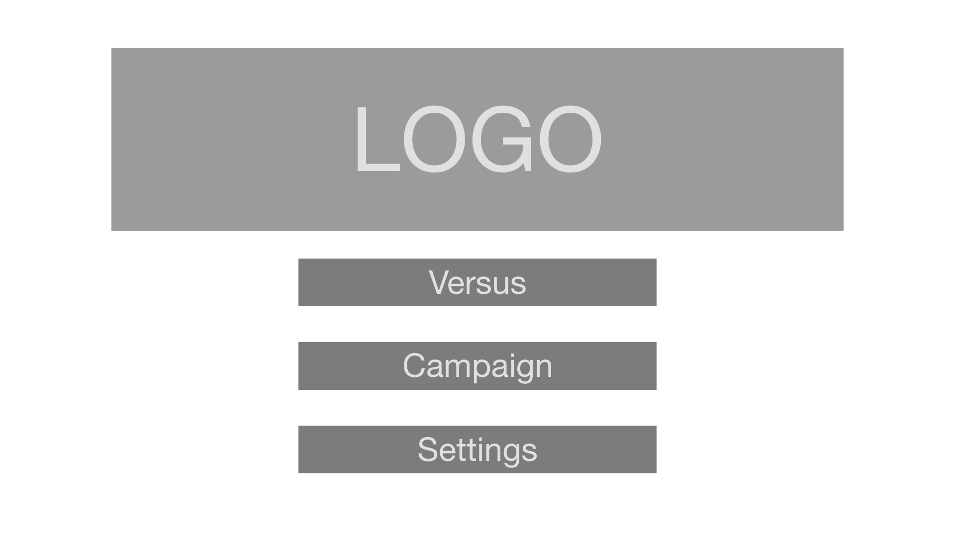 Main menu wireframe