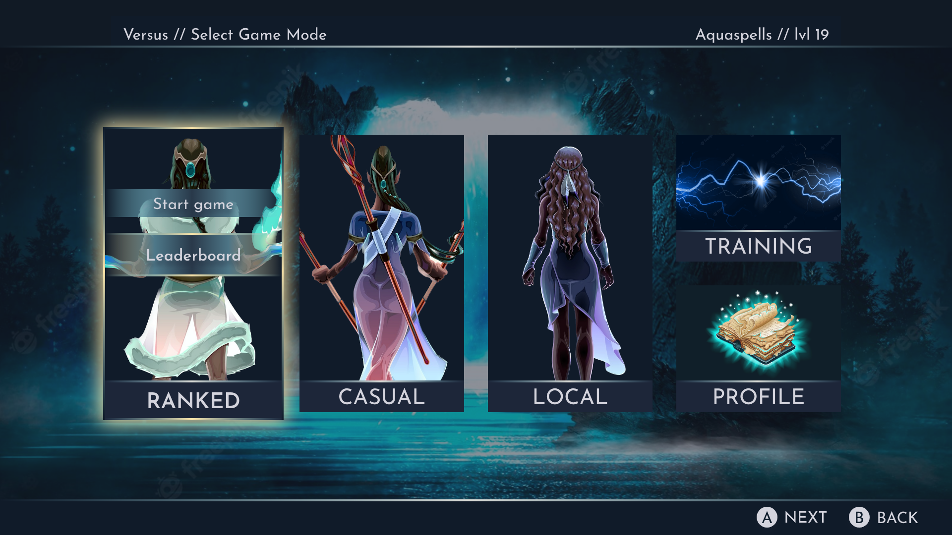 Ranked game mode sub screen