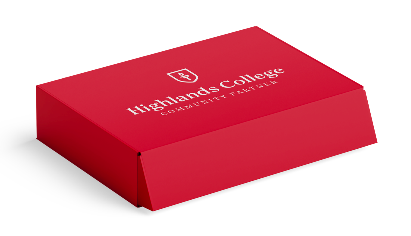 The custom mailer box that the gift would be sent in. 