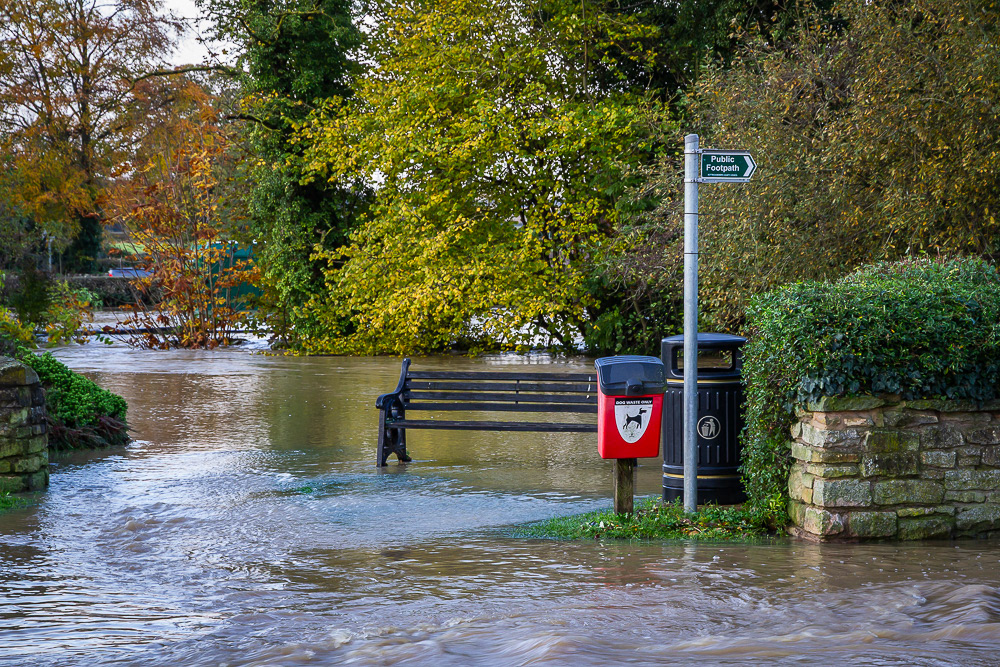 Shireoaks village green, flooded.