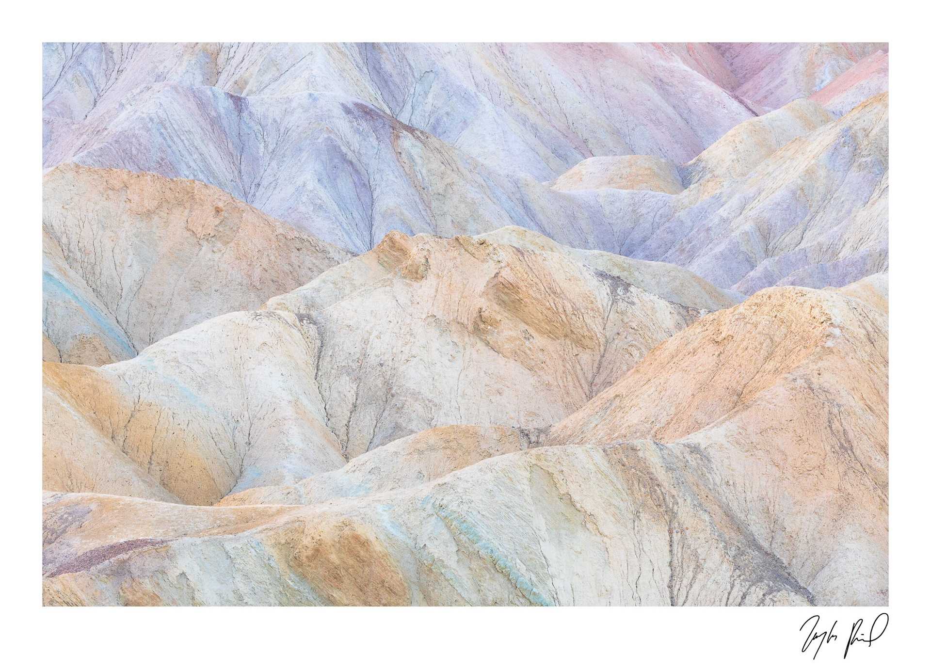 Striped pastel badlands (2). Death Valley National Park, CA.