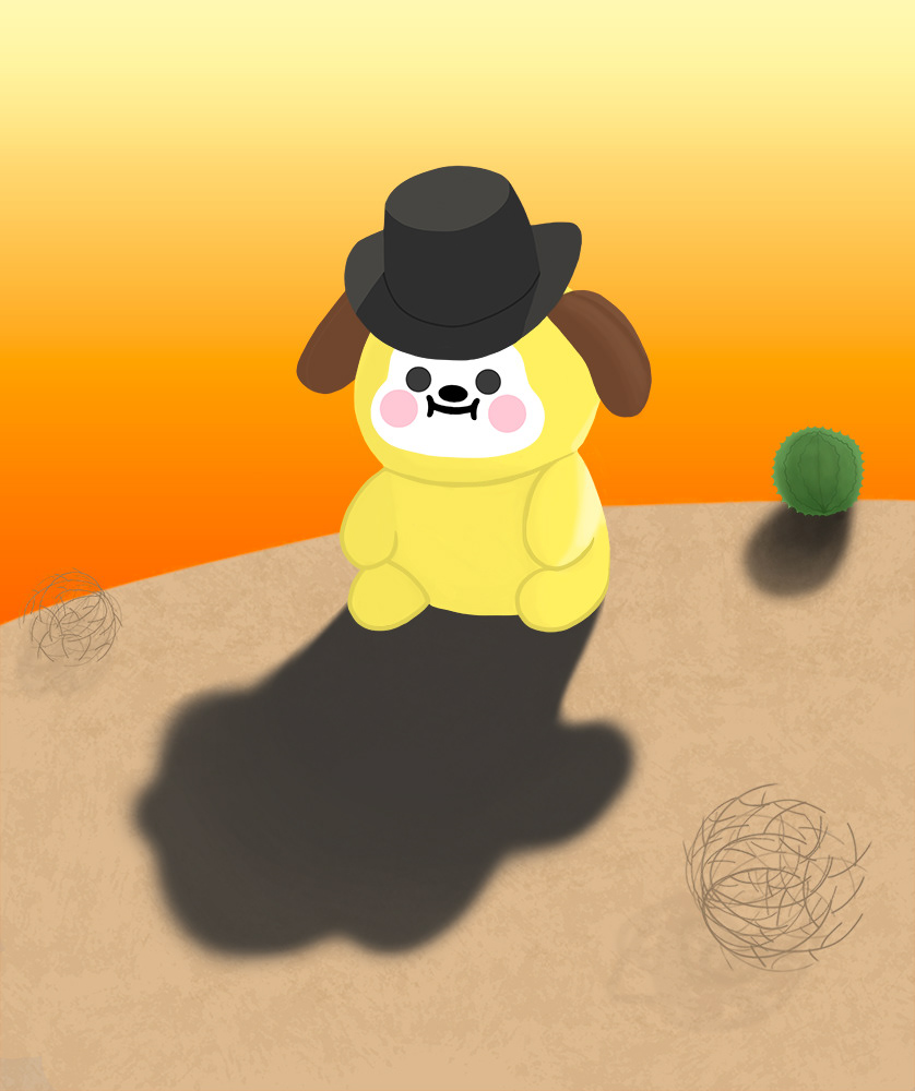 Tumbling Down a Hill (BT21 Chimmy fan art)