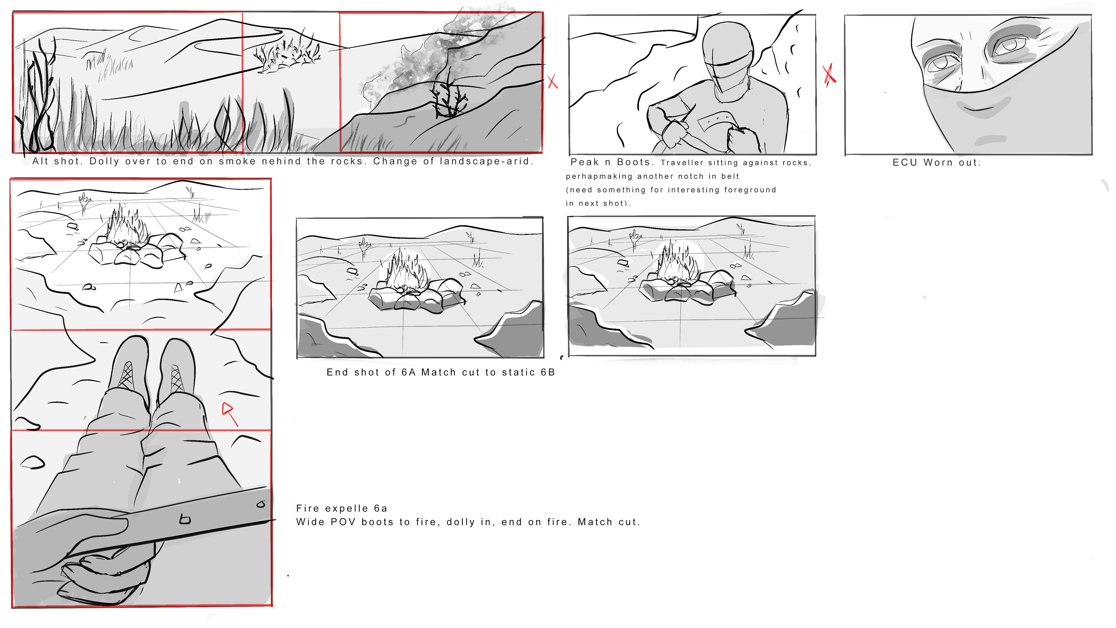 Storyboard for museum installation titled: Water