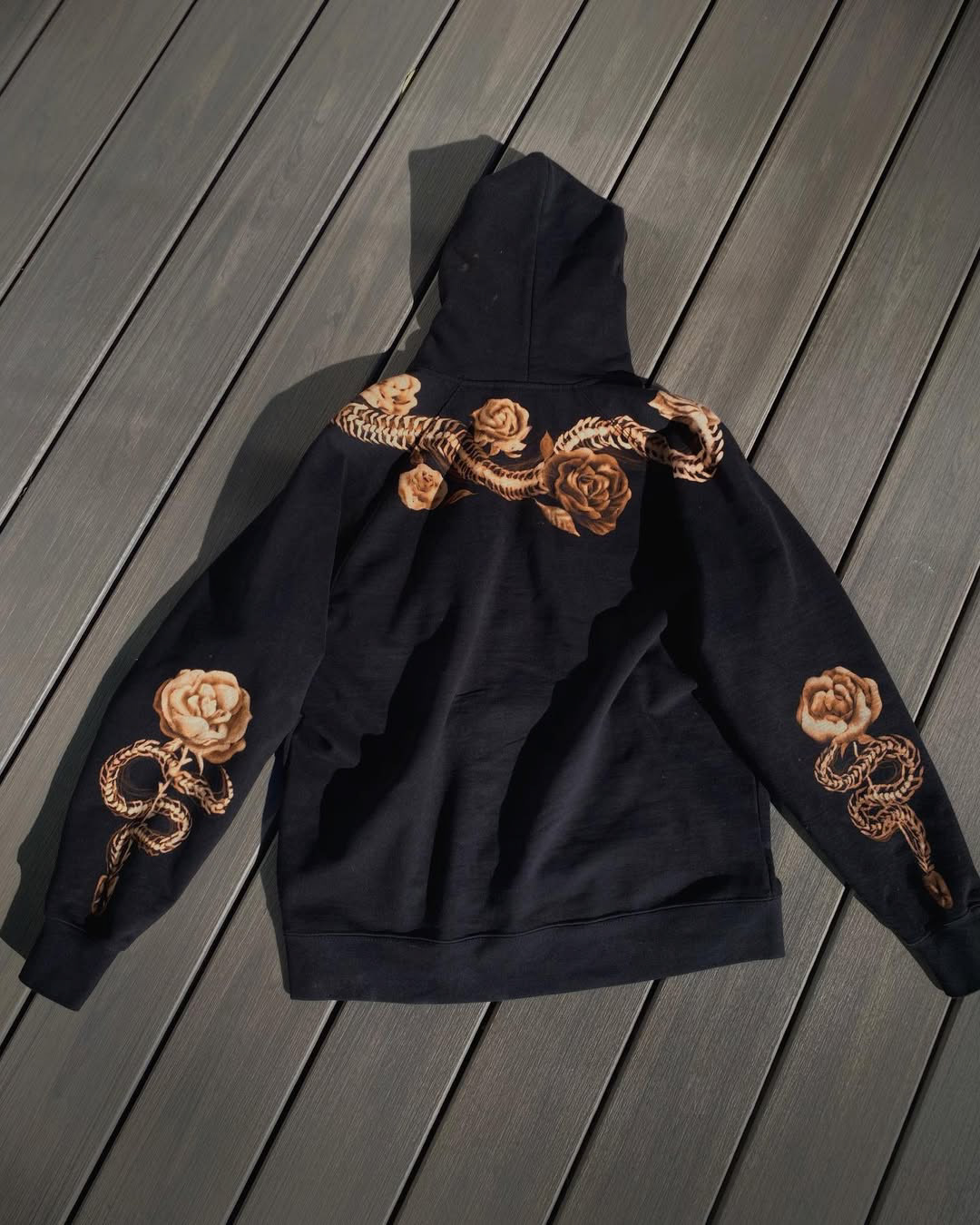 Back of 'Serpent's Embrace' hoodie, Jan 2024