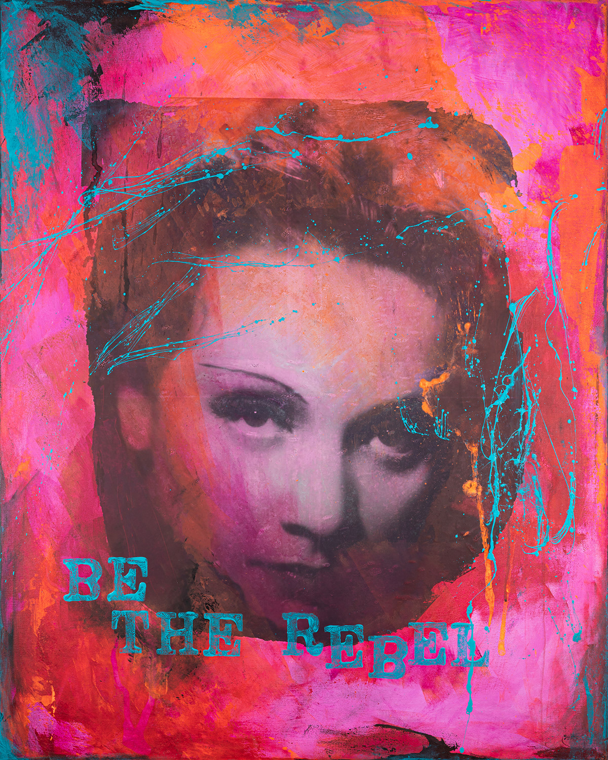 "Rebel Girl" | 2026 | Mixed Media auf Leinwand | 80x100 cm