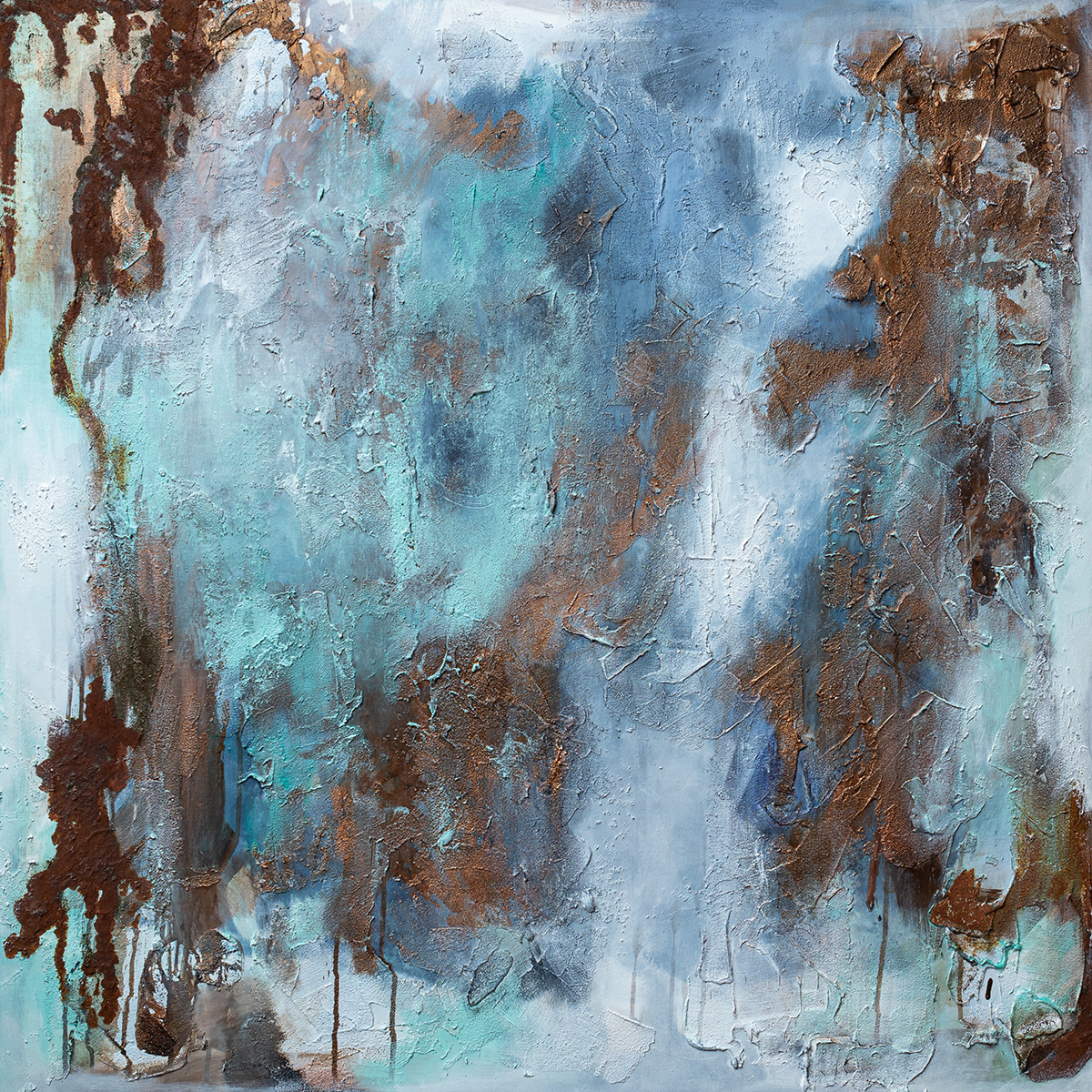 #12 | 2023 | Acryl und Rost auf Leinwand | 100x100 cm