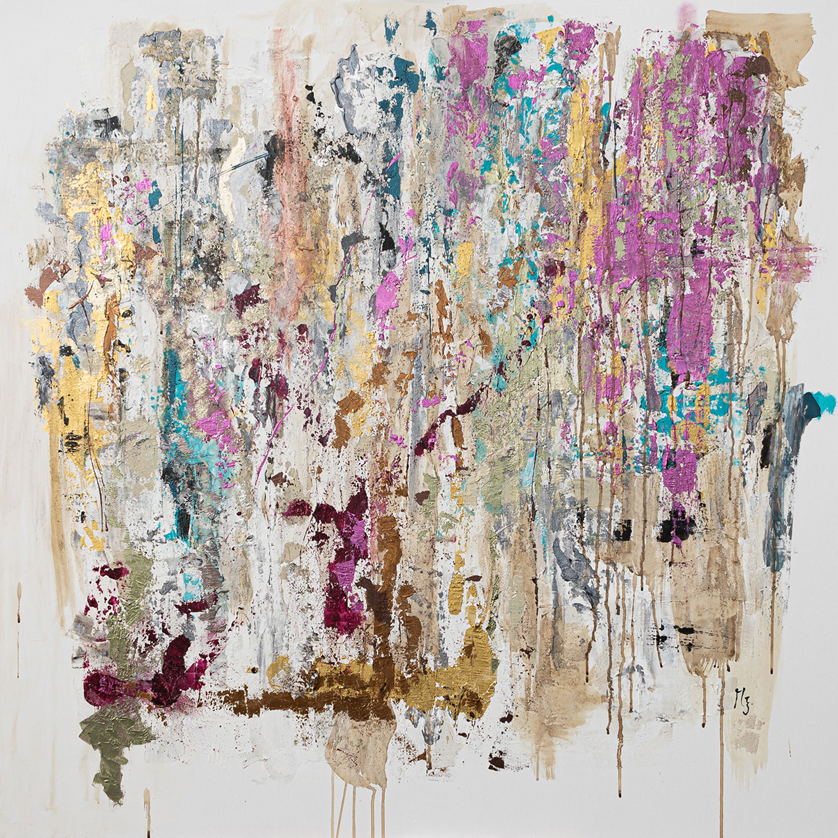 "Golden Hour" | 2022 | Acryl und Kaffee auf Leinwand | 120x120 cm