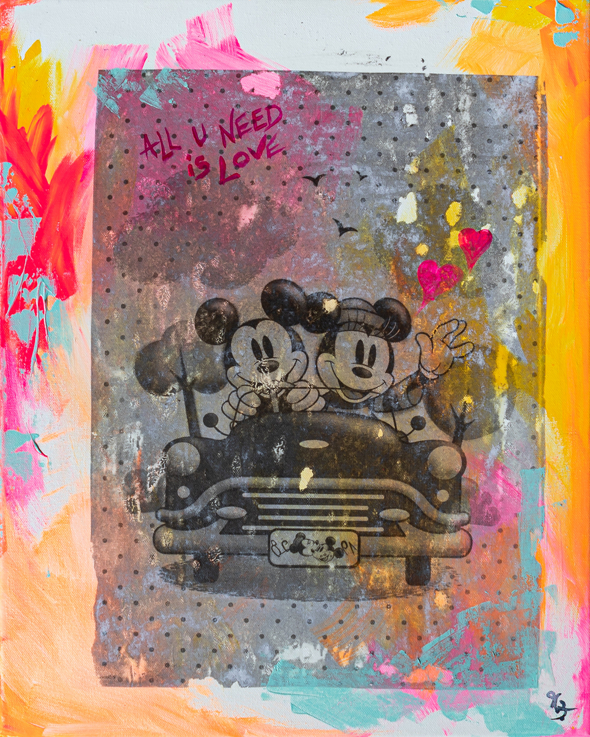 "All U Need Is Love" | 2023 | Mixed Media auf Leinwand | 50x60 cm
