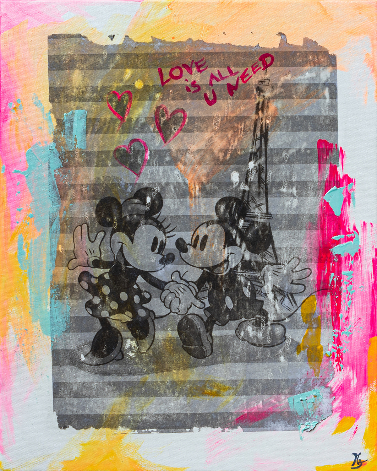 "Love Is All U Need" | 2023 | Mixed Media auf Leinwand | 50x60 cm