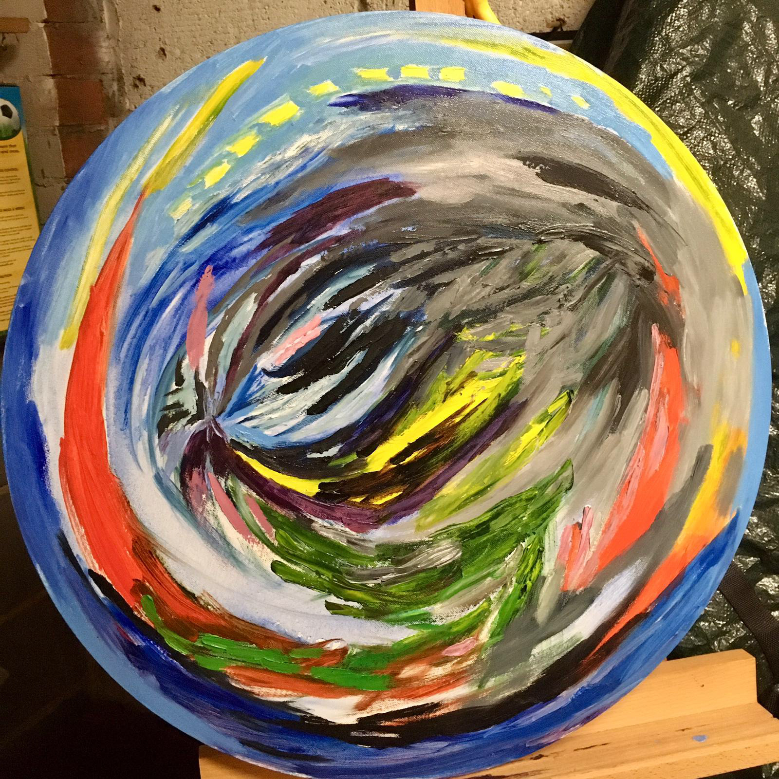 Beethoven String Quartet - second layer (image taken in wet artwork storage).