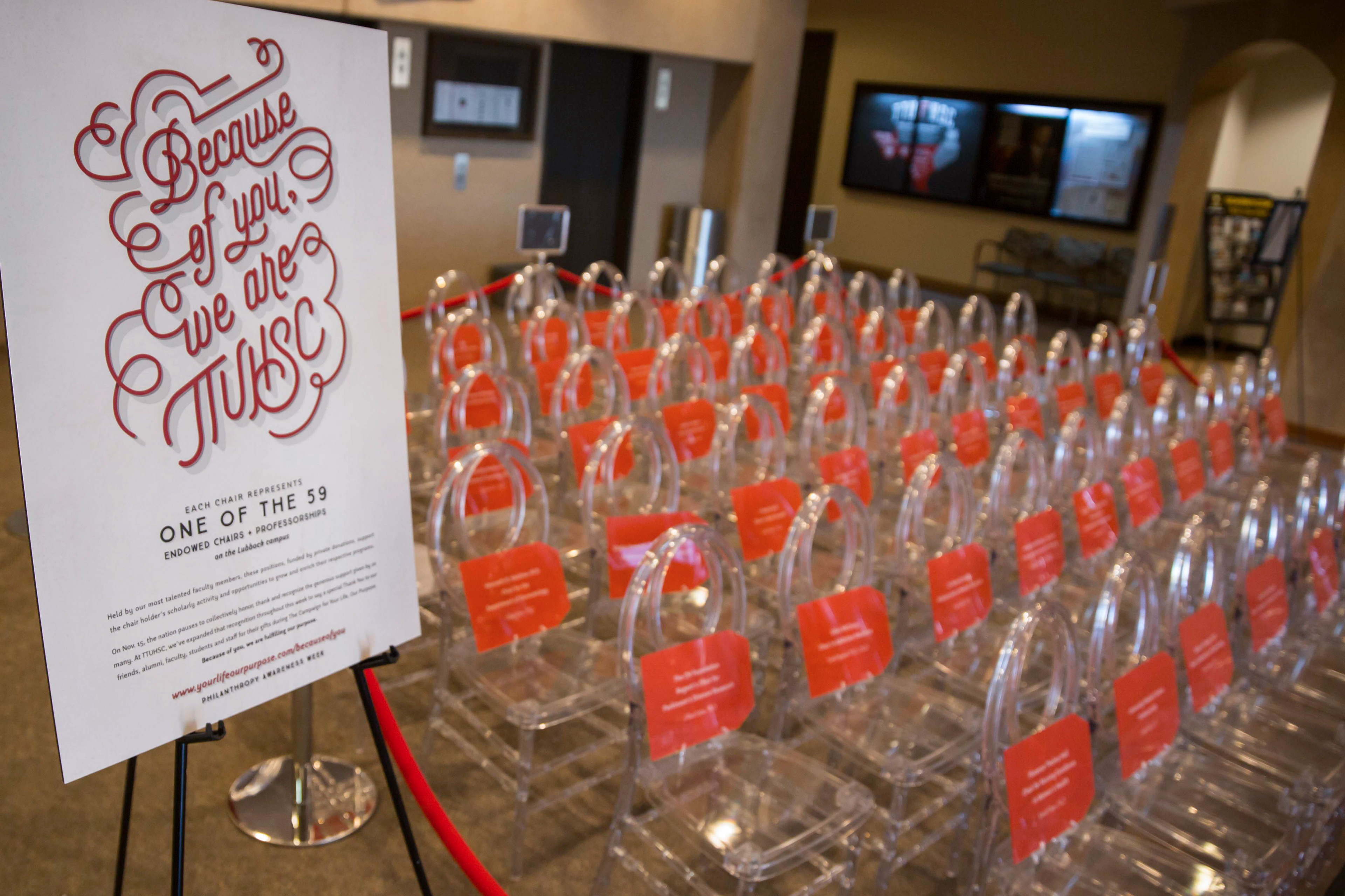 Art installation showcasing university-wide Endowed Chair & Professorships