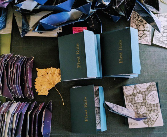 Petrichor and First Rain series of booklets, origami and ceramics.
