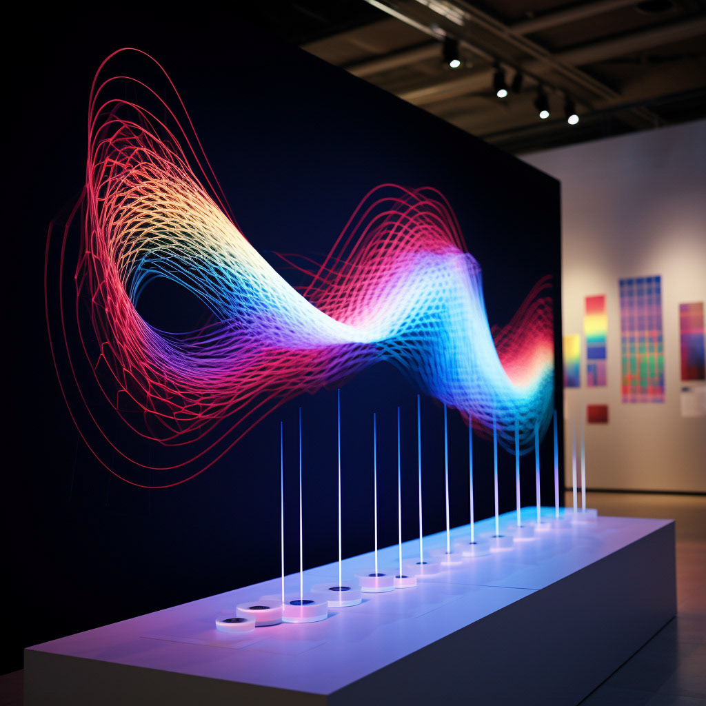Prompt: Symphony of Sound: Combine music and visual art by creating an interactive piece that translates audio frequencies into mesmerizing patterns and shapes. Users can upload their music to experience a personalised visual symphony