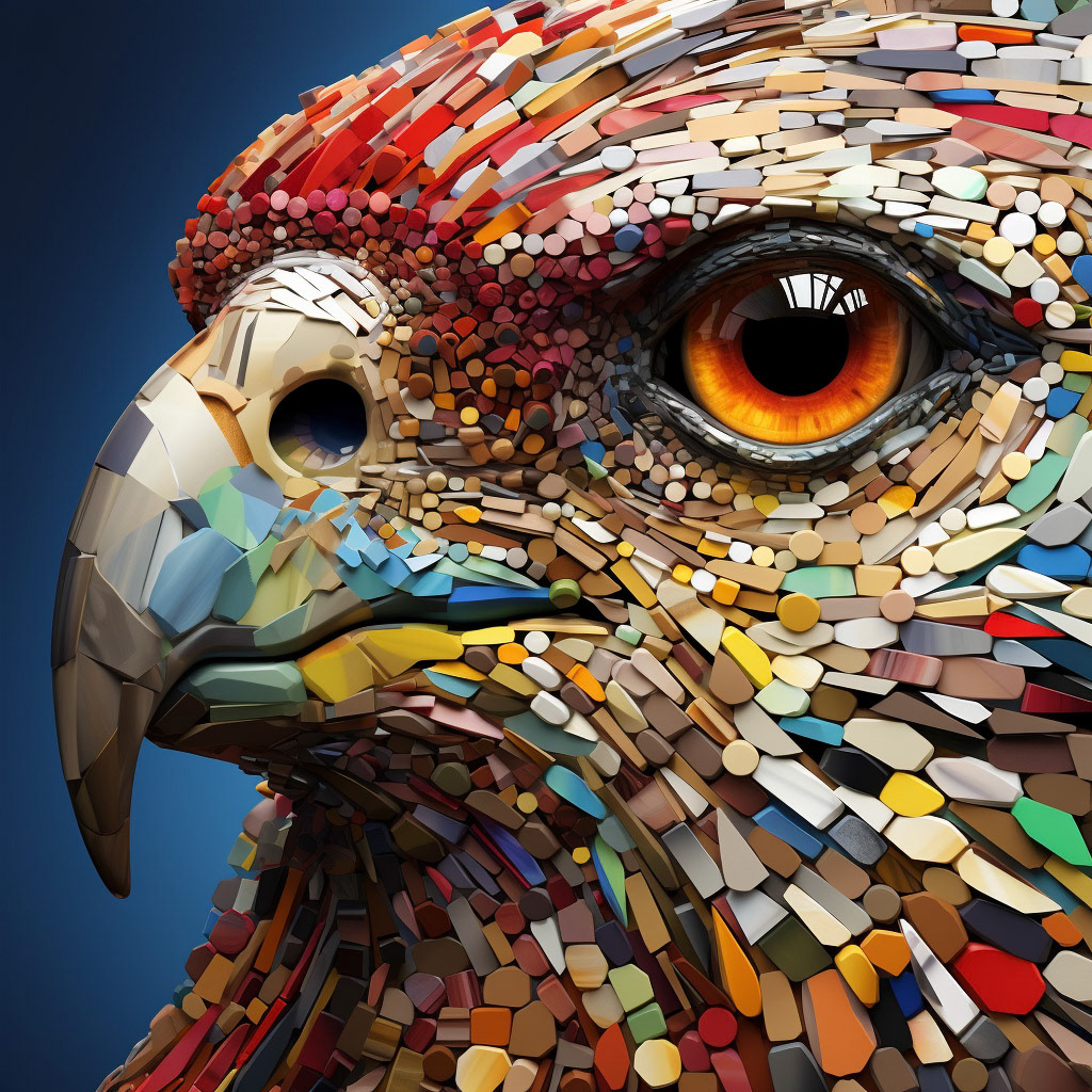 Prompt: Algorithmic Mosaics: Create an AI-powered mosaic generator that takes input images and transforms them into stunning mosaics using intricate patterns, shapes, and colours.