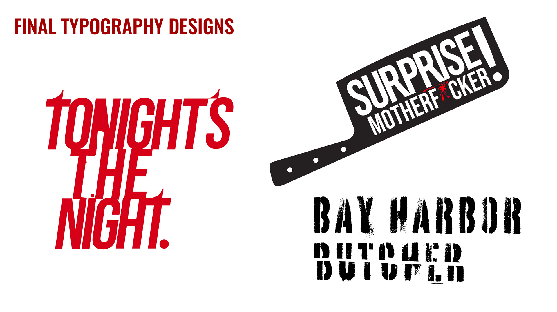 Final Typography Designs with Color