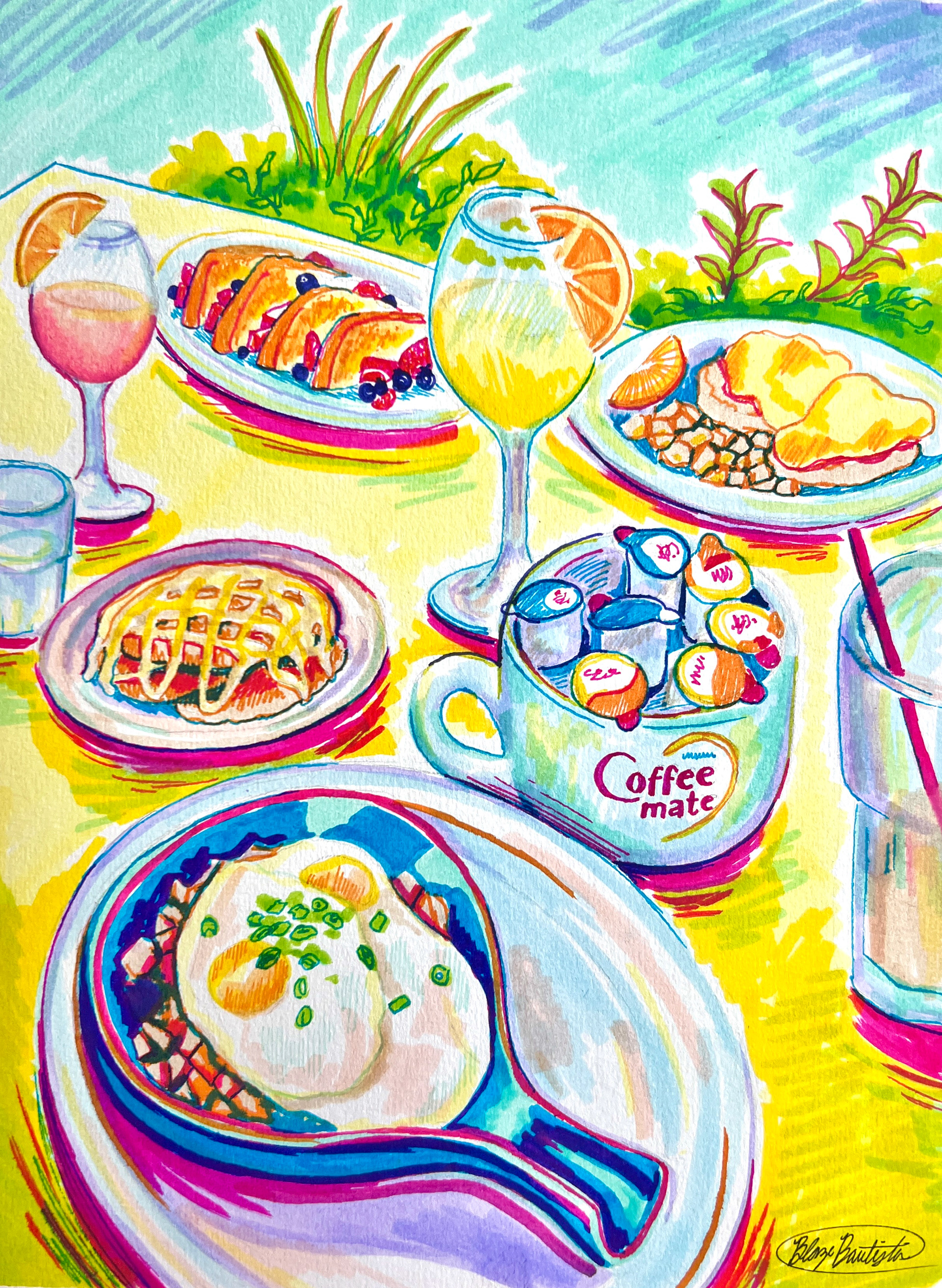 Brunch study using Tombow markers