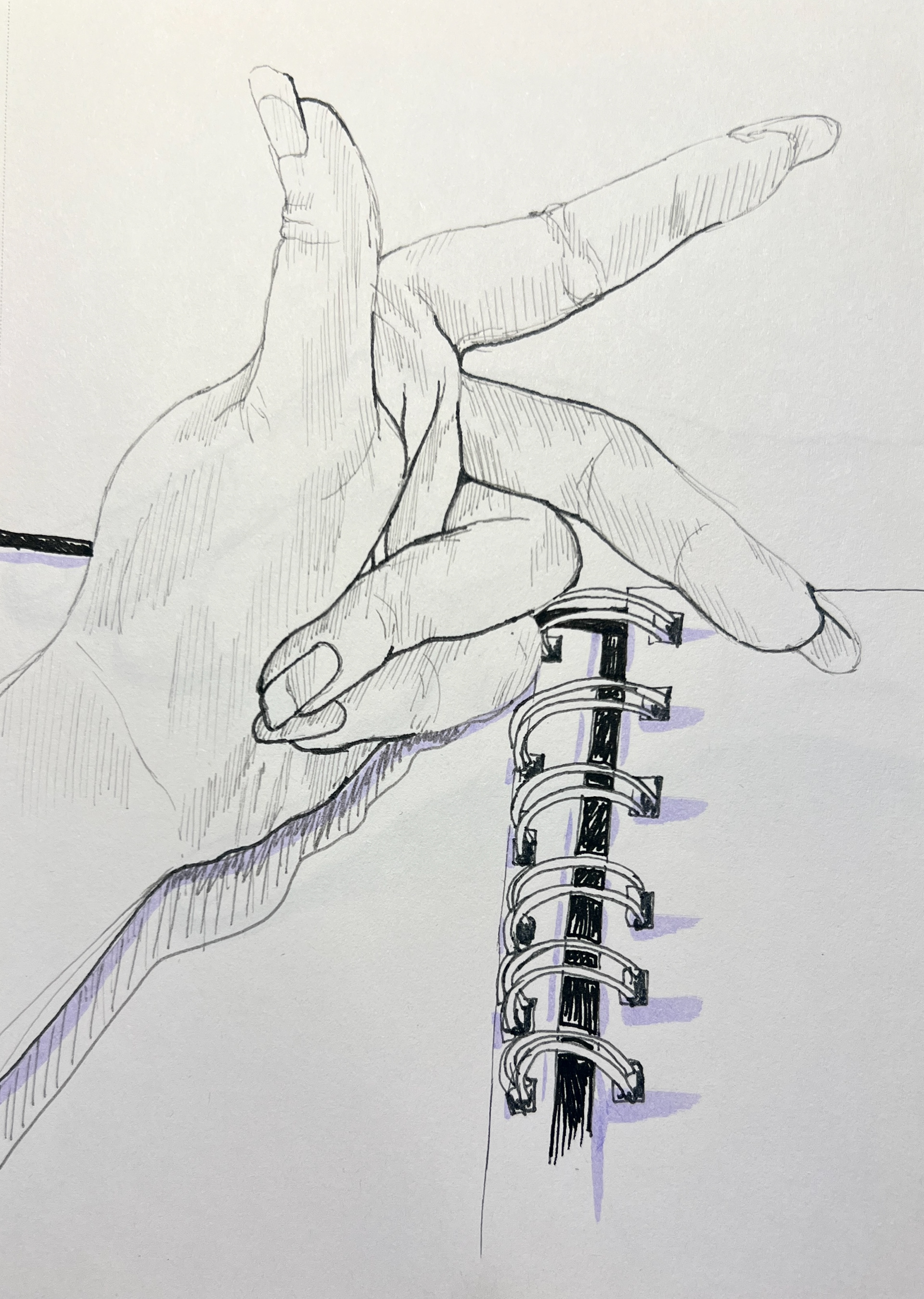 Hand study with Micron pens