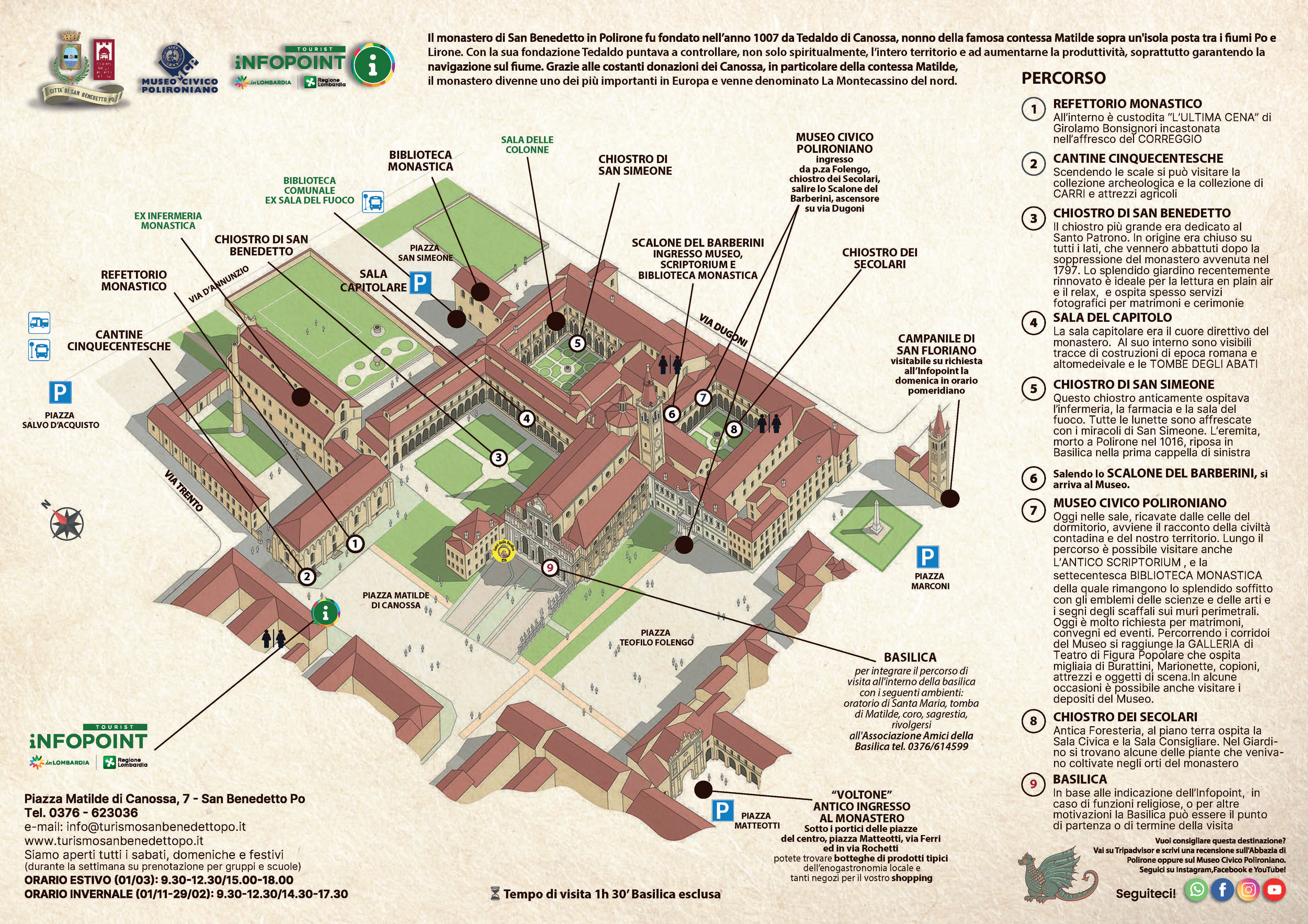 Map Front - Monastic Complex of Polirone - Italy