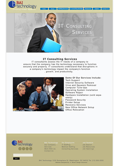 Custom Website Design and Graphic Design For BAI Technology